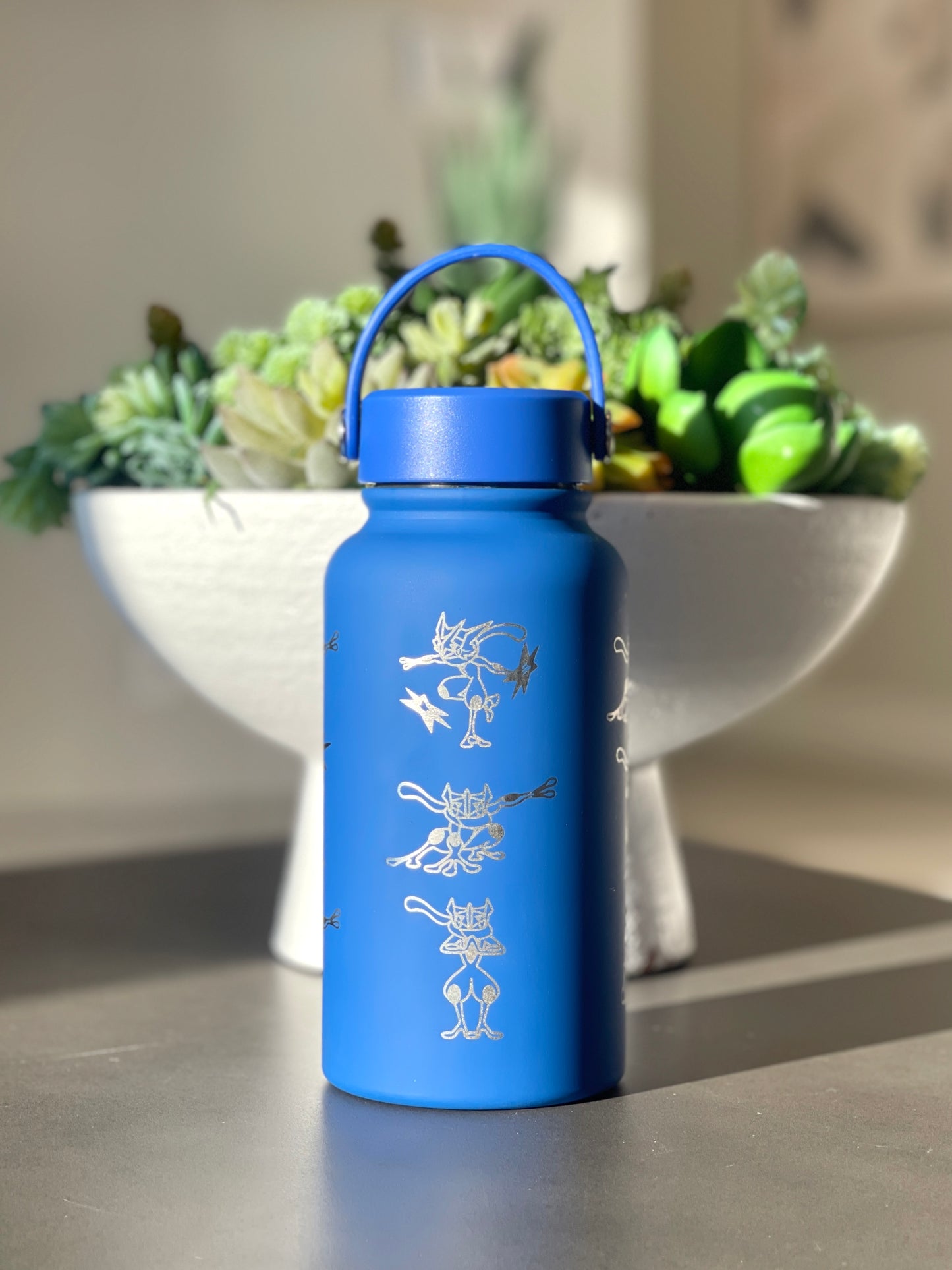 Greninja Water Bottle Engraved Waterbottle with Mega Greninja Coffee Tumbler, Substitute and Ashs Greninja Water Shuriken, Gamer Gift