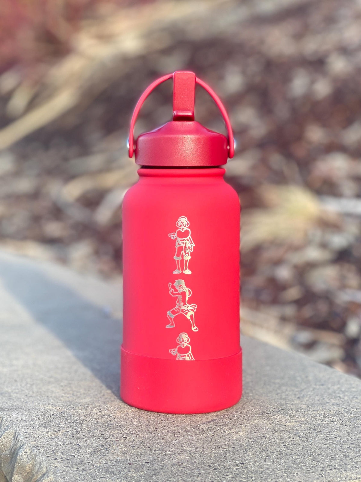 Luffy One Piece Water Bottle Engraved Coffee Tumbler, Gomu Gomu no Mi Devil