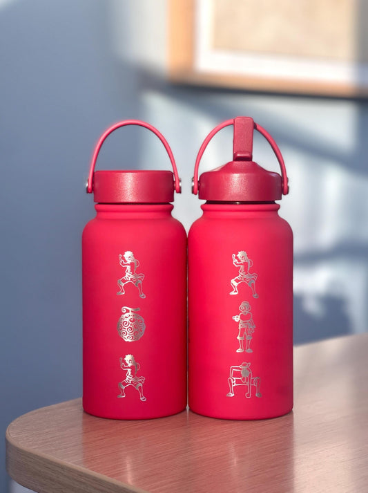 Luffy One Piece Water Bottle Engraved Coffee Tumbler, Gomu Gomu no Mi Devil