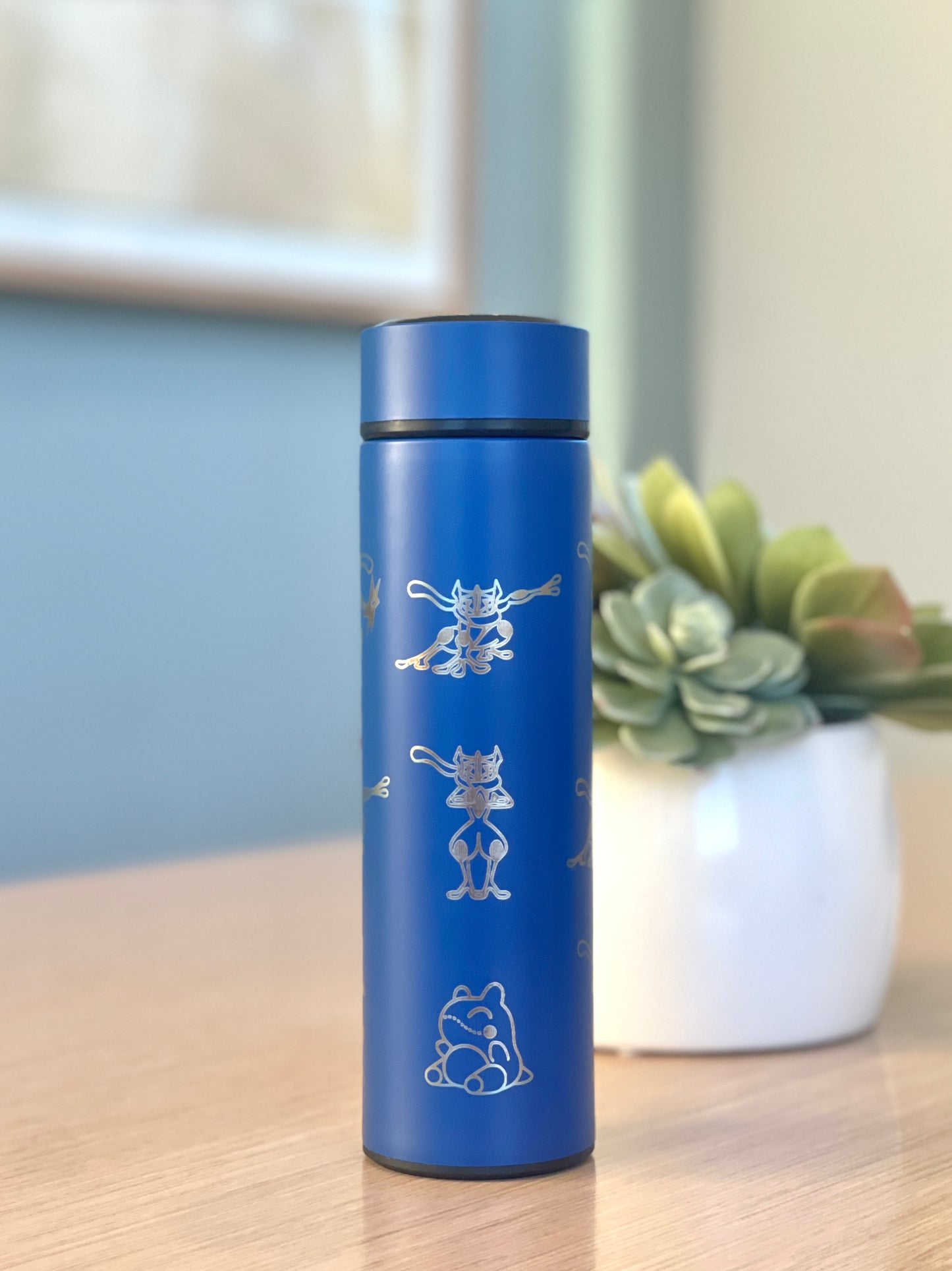 Greninja Coffee Tumbler Tea Infuser with Mega Greninja, Substitute and Ashs Greninja Water Bottle Thermos, Anime Anniversary Gift