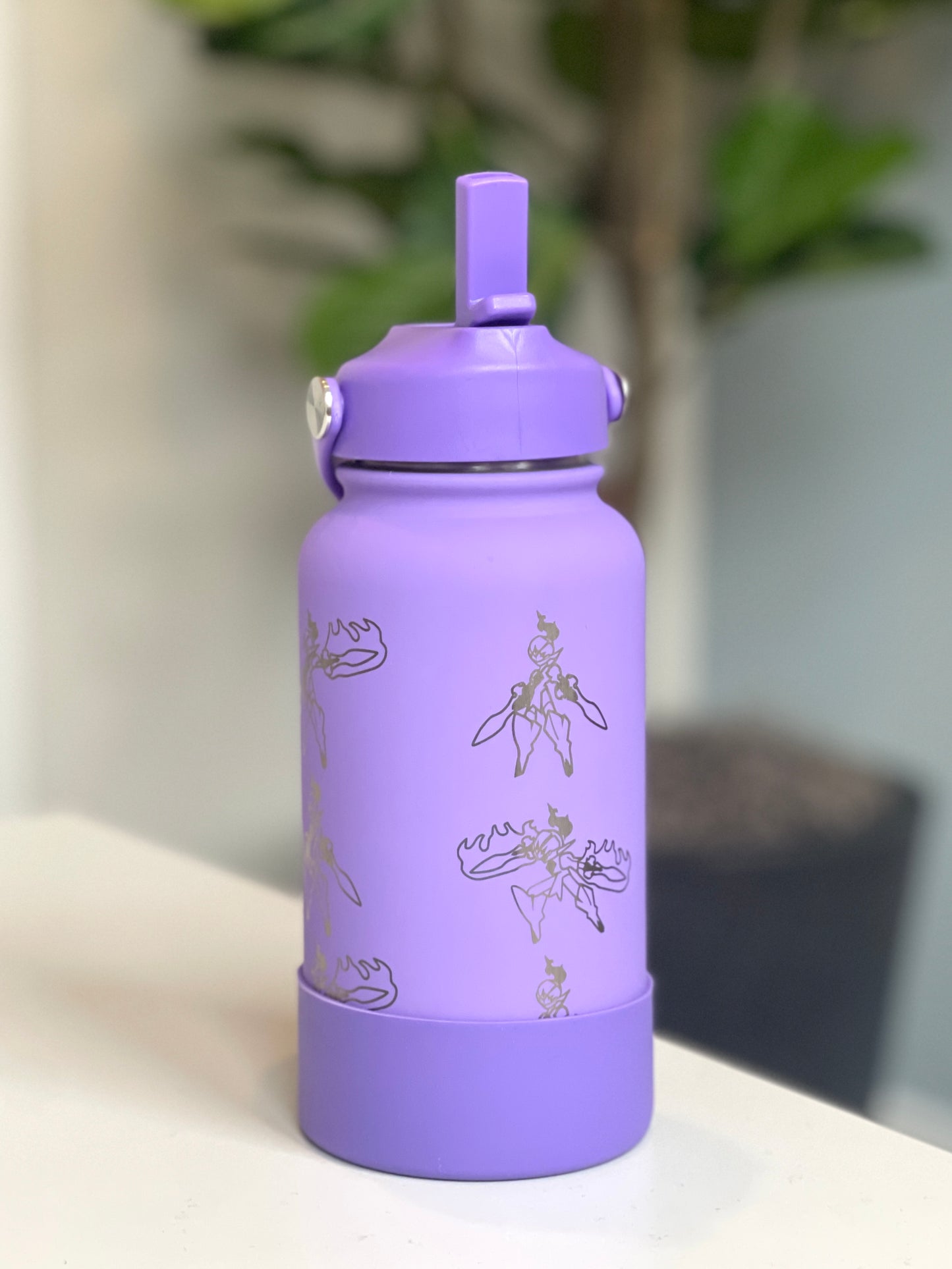 Ceruledge Water Bottle Engraved Waterbottle with Ceruledge Night Slash, Paldea Coffee Tumbler Thermos, Scarlet Violet Gamer Anniversary Gift