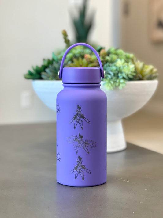 Ceruledge Water Bottle Engraved Waterbottle with Ceruledge Night Slash, Paldea Coffee Tumbler Thermos, Scarlet Violet Gamer Anniversary Gift