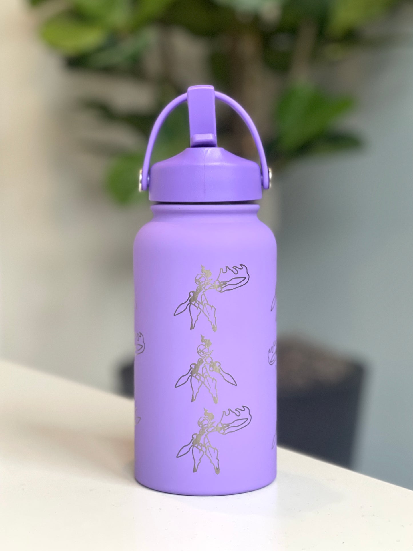Ceruledge Water Bottle Engraved Waterbottle with Ceruledge Night Slash, Paldea Coffee Tumbler Thermos, Scarlet Violet Gamer Anniversary Gift