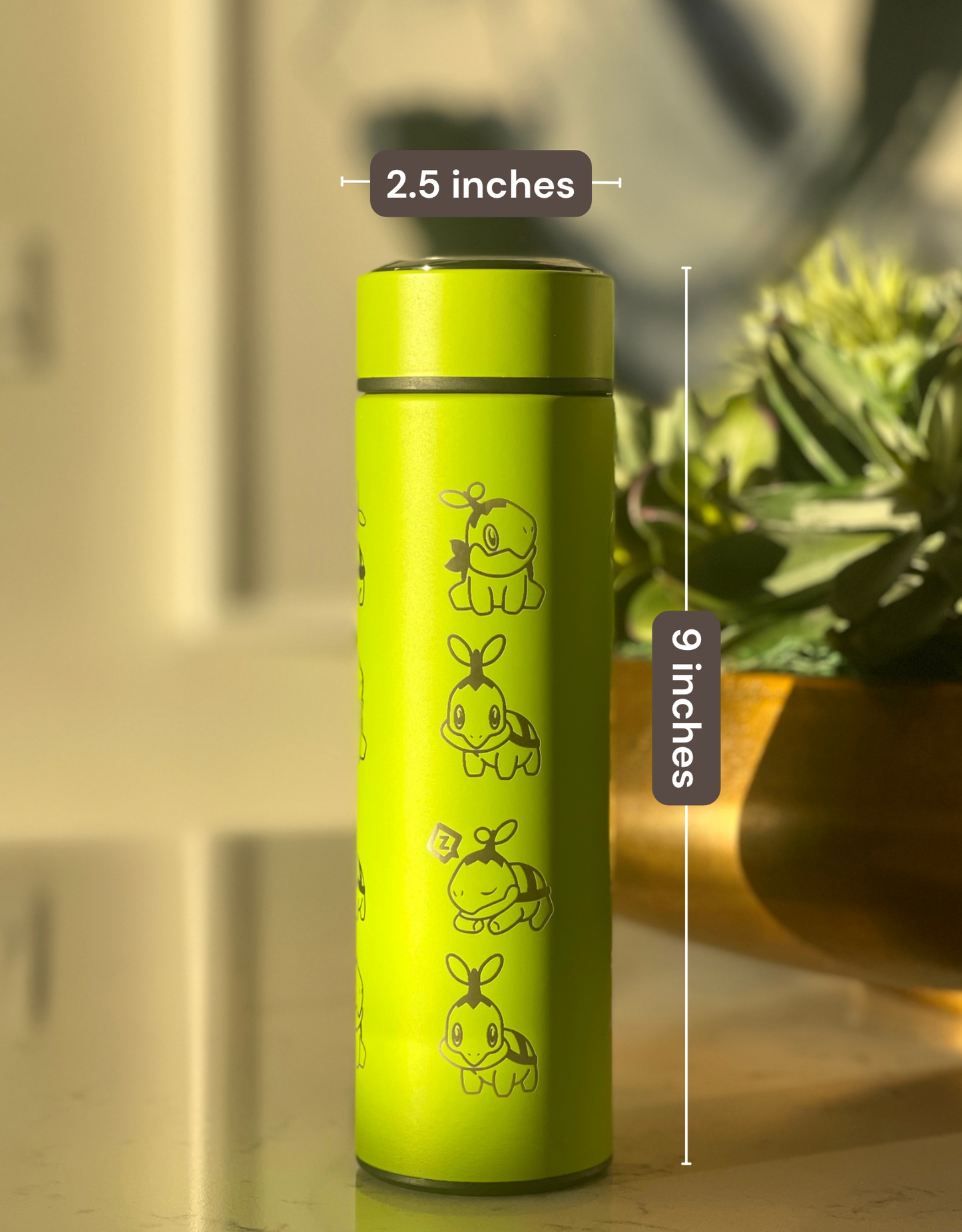 Turtwig Coffee Tumbler Tea Infuser with Sleeping & Angry Turtwig Maid  Waterbottle, Sinnoh Grass Starter Bottle Travel Mug, Anime Fan Birthday Gift