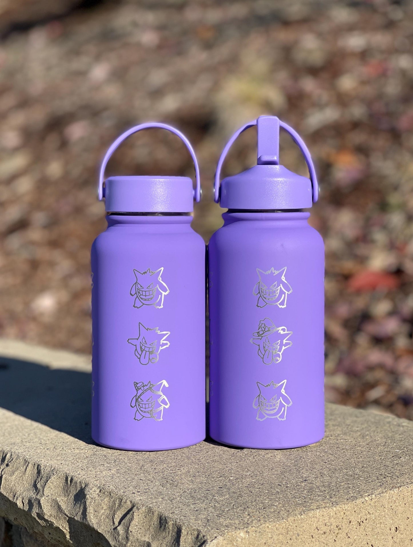 Gengar tumbler water bottle with pokemon go event halloween witch hat and trick & treats cursed costume gengar, ghost coffee travel mug gift