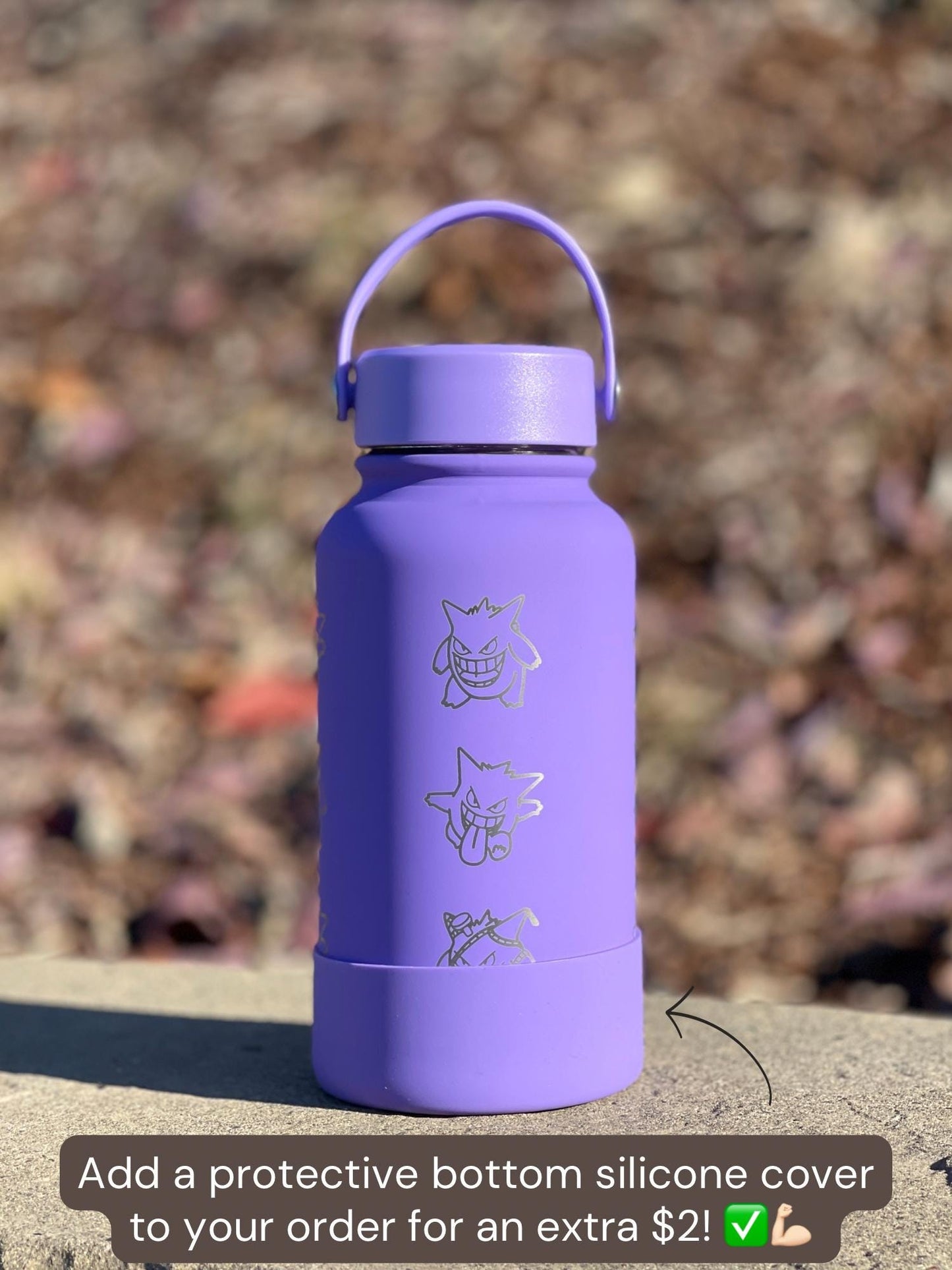 Gengar tumbler water bottle with pokemon go event halloween witch hat and trick & treats cursed costume gengar, ghost coffee travel mug gift