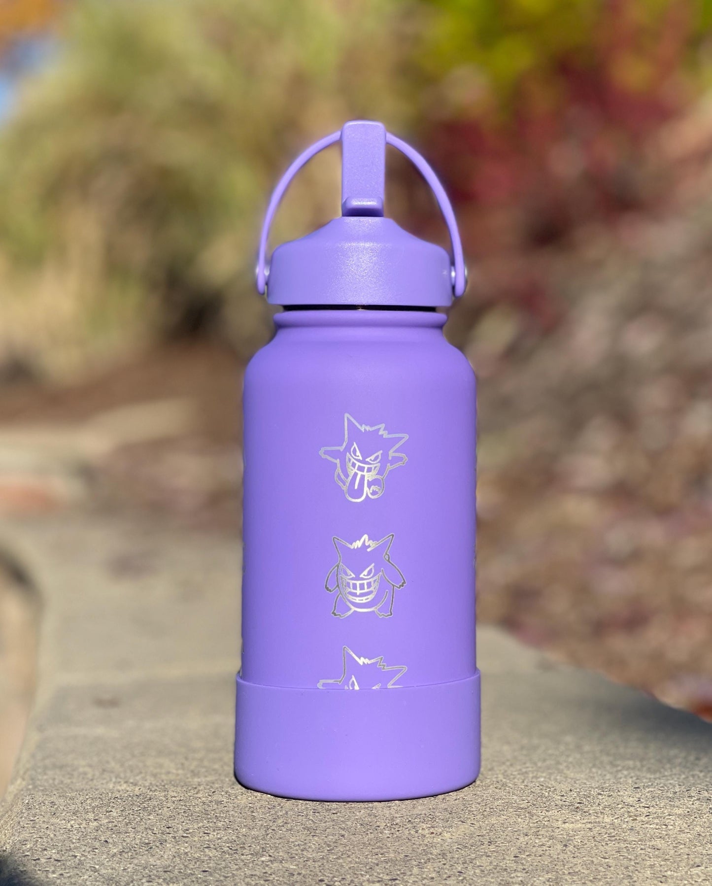 Gengar tumbler water bottle with pokemon go event halloween witch hat and trick & treats cursed costume gengar, ghost coffee travel mug gift