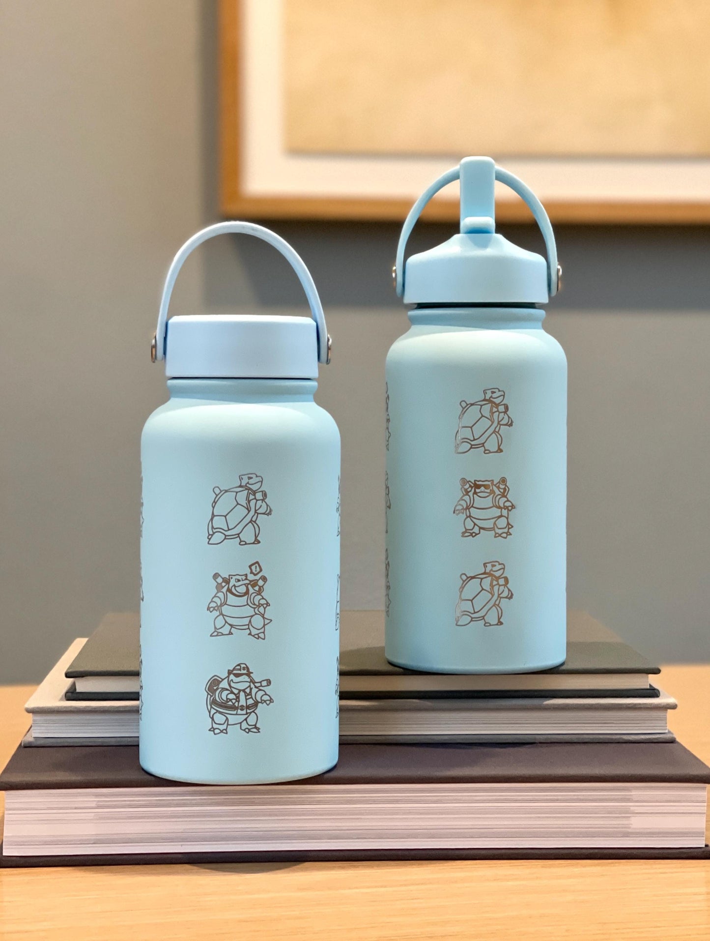 Blastoise Tumbler Water Bottle with Go Event Sunglass Glasses & Unite Firefighter Costume, Flask Thermos Coffee Travel Mug Fan Gift