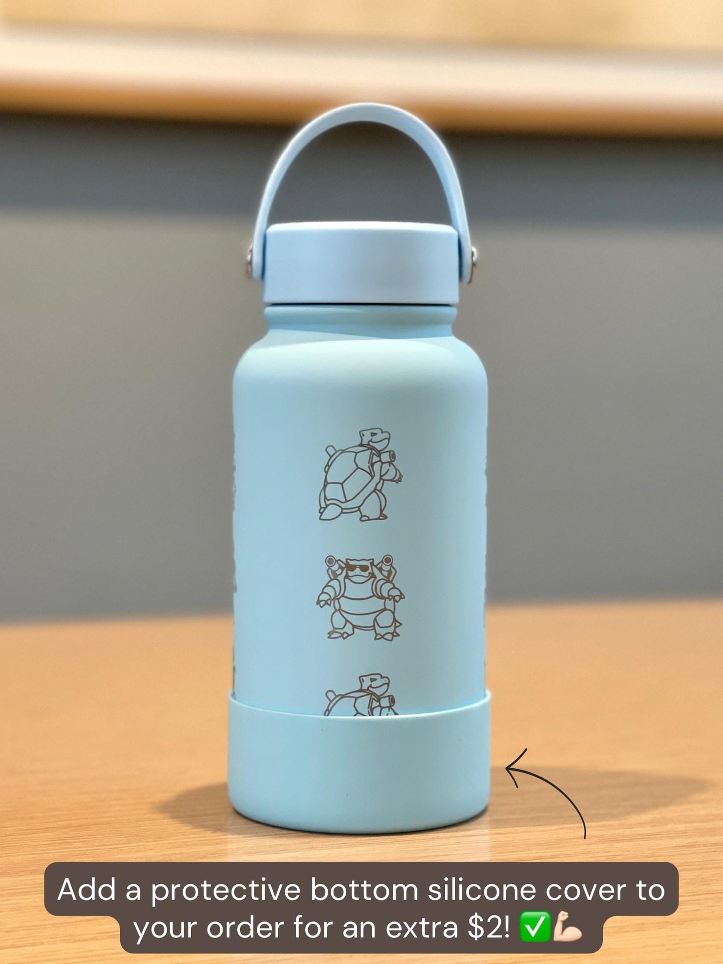 Blastoise Tumbler Water Bottle with Go Event Sunglass Glasses & Unite Firefighter Costume, Flask Thermos Coffee Travel Mug Fan Gift