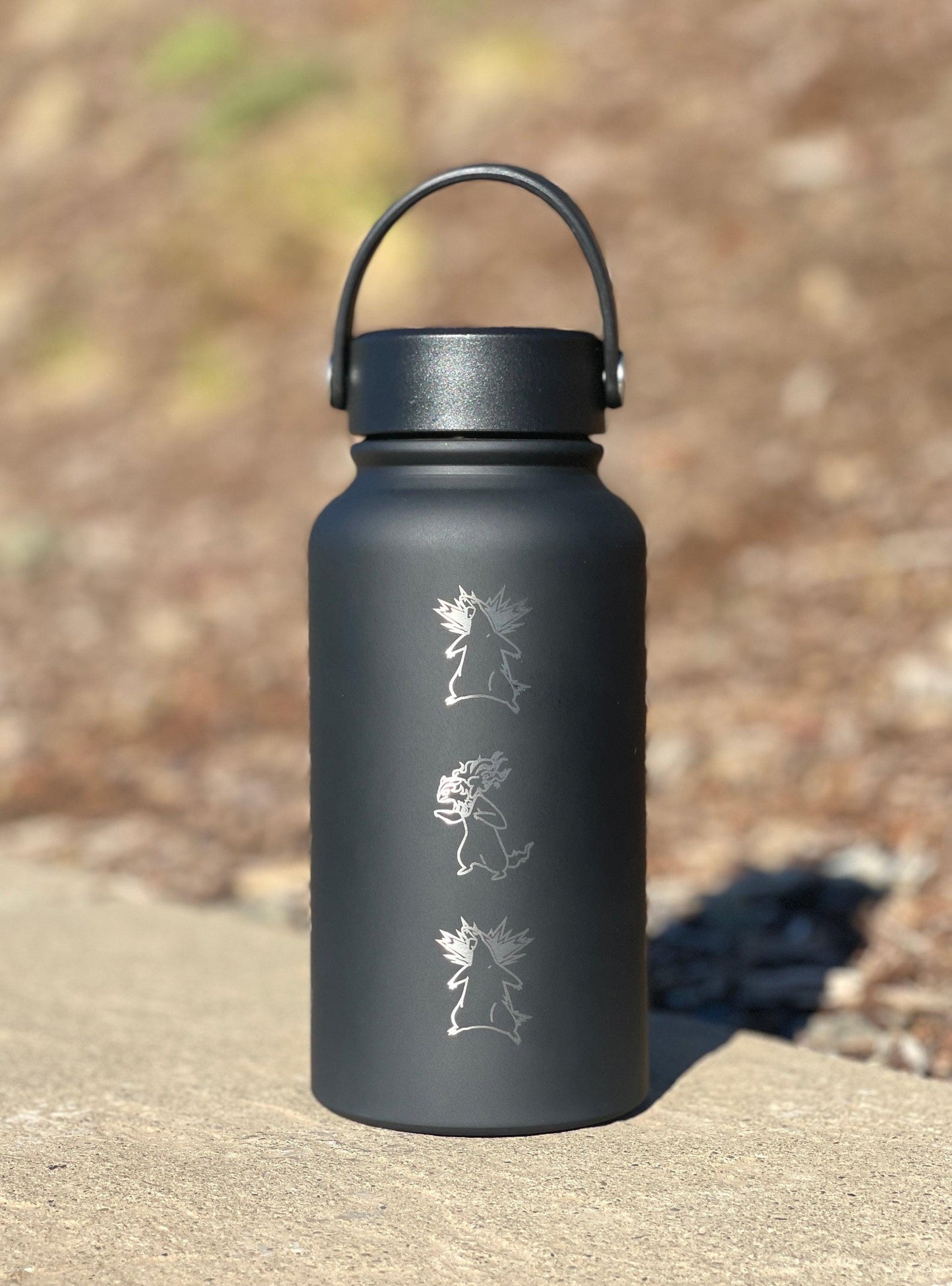 Typhlosion Pokemon Water Bottle with Hisuian Typhlosion, Waterbottle Coffee Tumbler with Tea Infuser, Johto Anime Fan Travel Mug Gift