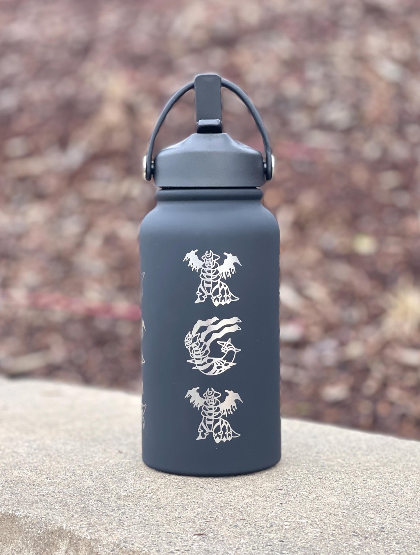 Giratina Water Bottle Engraved Coffee Tumbler with Origin and Altered Forme, Ghost Legendary Travel Mug Cup Flask, Anime Fan Birthday Gift