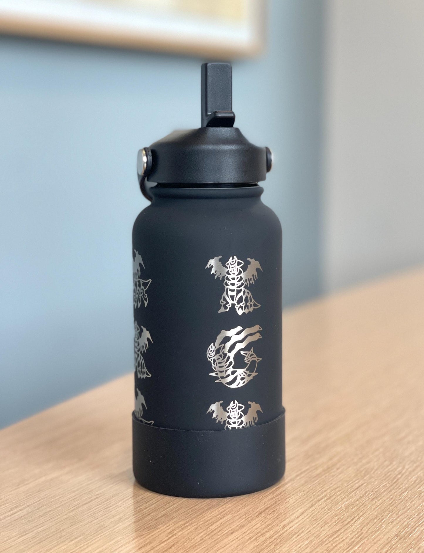 Giratina Water Bottle Engraved Coffee Tumbler with Origin and Altered Forme, Ghost Legendary Travel Mug Cup Flask, Anime Fan Birthday Gift
