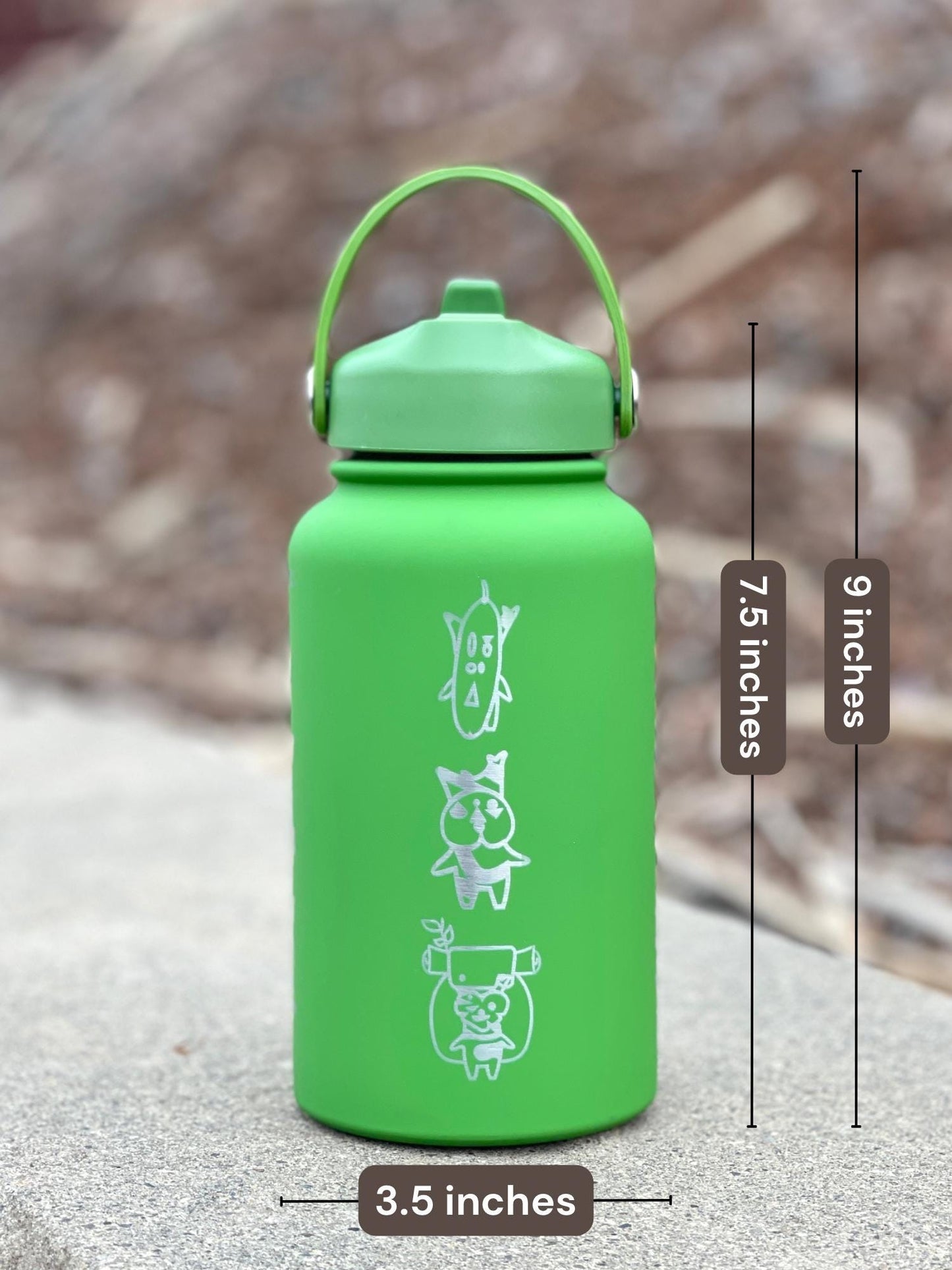 Korok Water Bottle Engraved Coffee Tumbler with Grandpa Hestu, Legend of Zelda Breath of the Wild Waterbottle, Kokiri Forest Gamer Gift