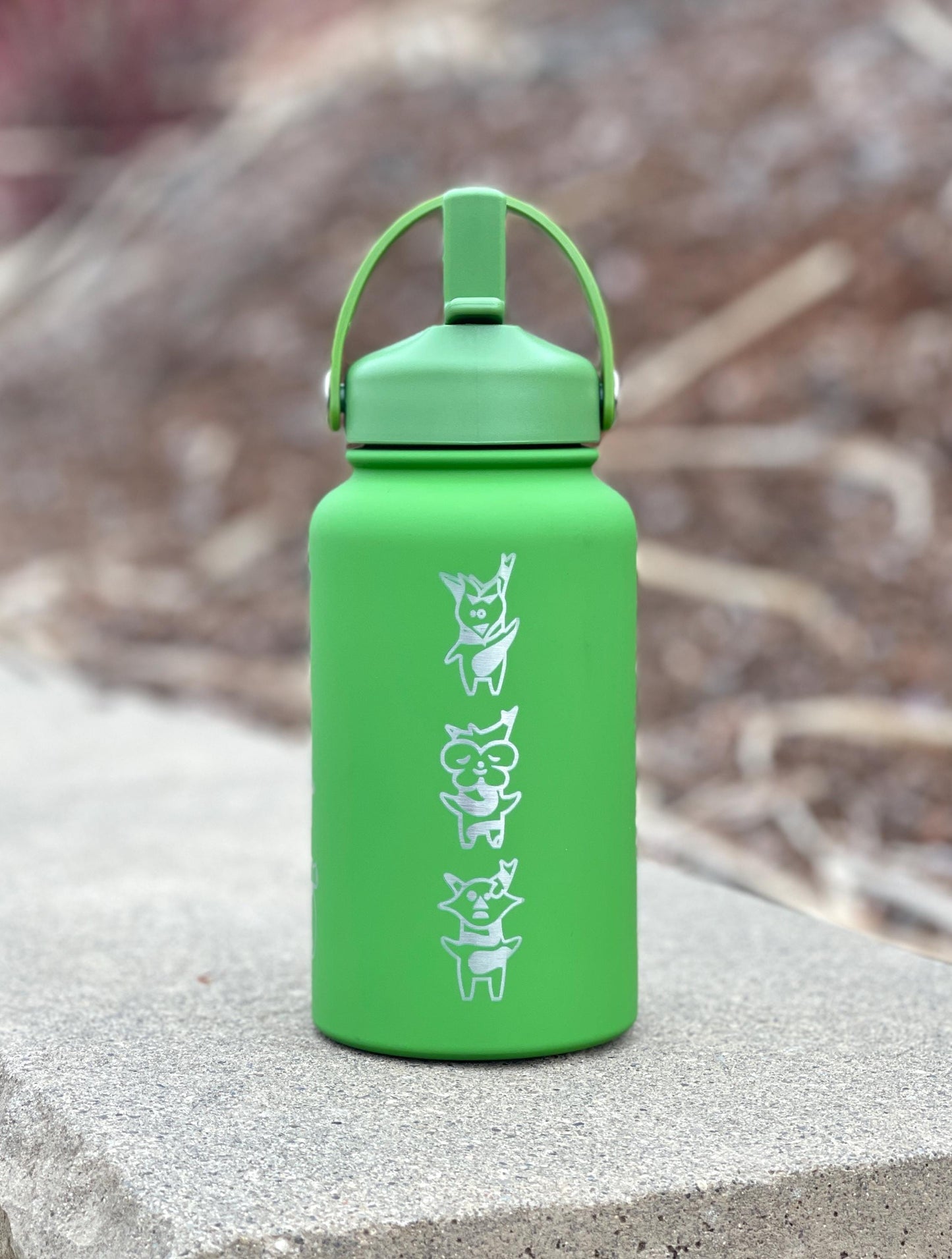 Korok Water Bottle Engraved Coffee Tumbler with Grandpa Hestu, Legend of Zelda Breath of the Wild Waterbottle, Kokiri Forest Gamer Gift