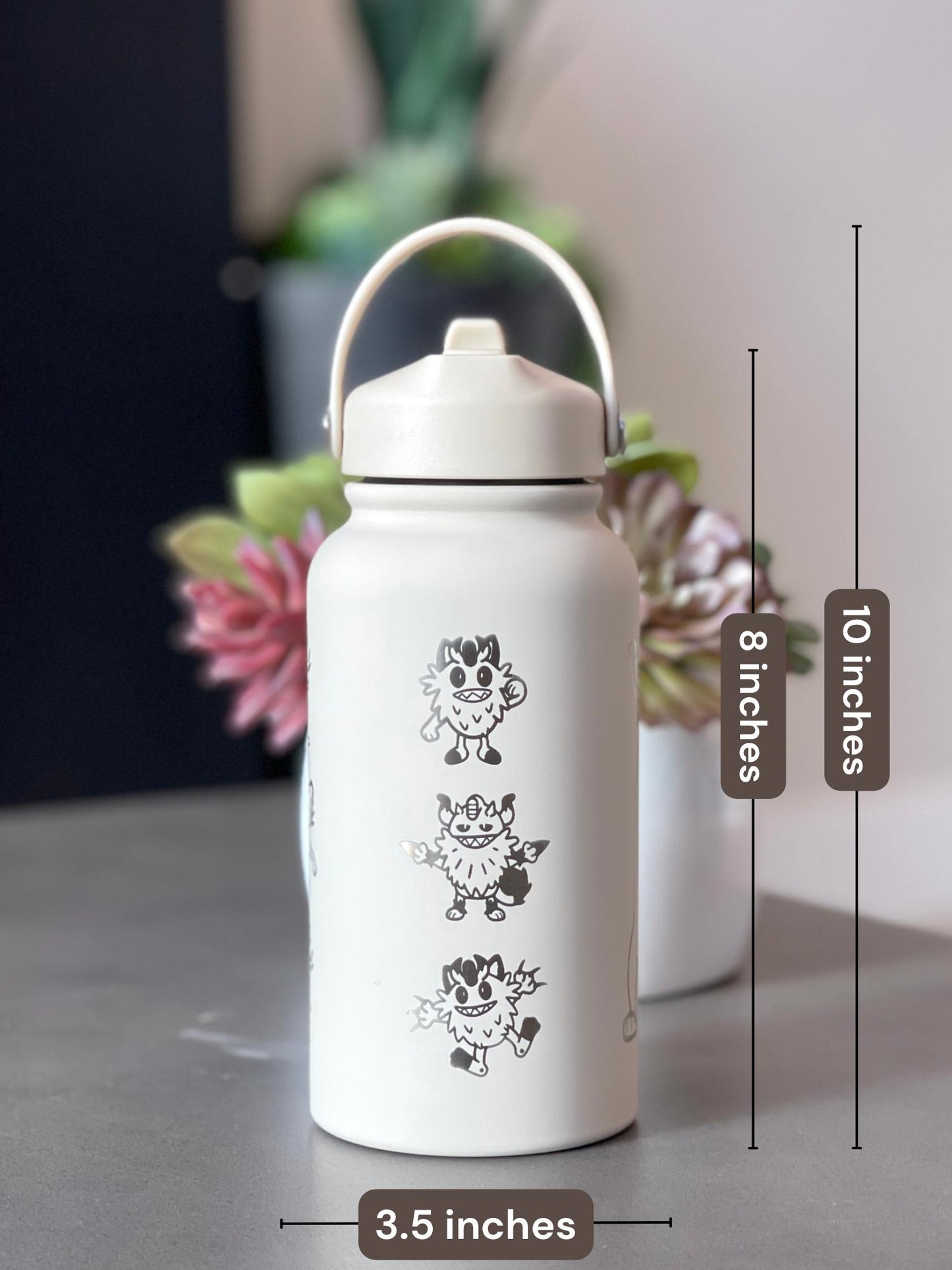 Meowth Persian Water Bottle Engraved Coffee Tumbler with Perrserker Alolan Galarian & Gigantamax Version, Team Rocket Anime Waterbottle Gift