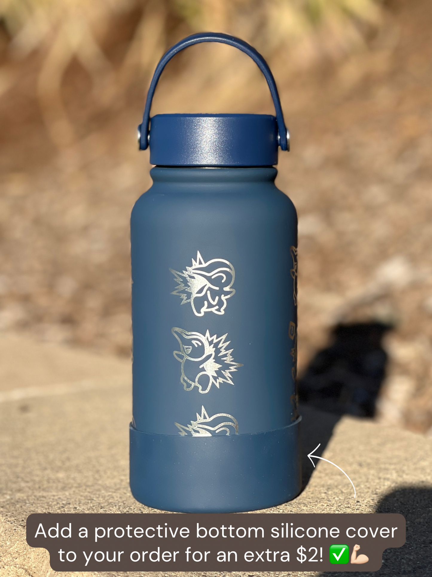 Cyndaquil Water Bottle Engraved Water Bottle with Mystery Dungeon Scarf & Sleeping Cyndaquil, Johto Fire Starter Coffee Tumbler Travel Mug, Gamer Anniversary Gift