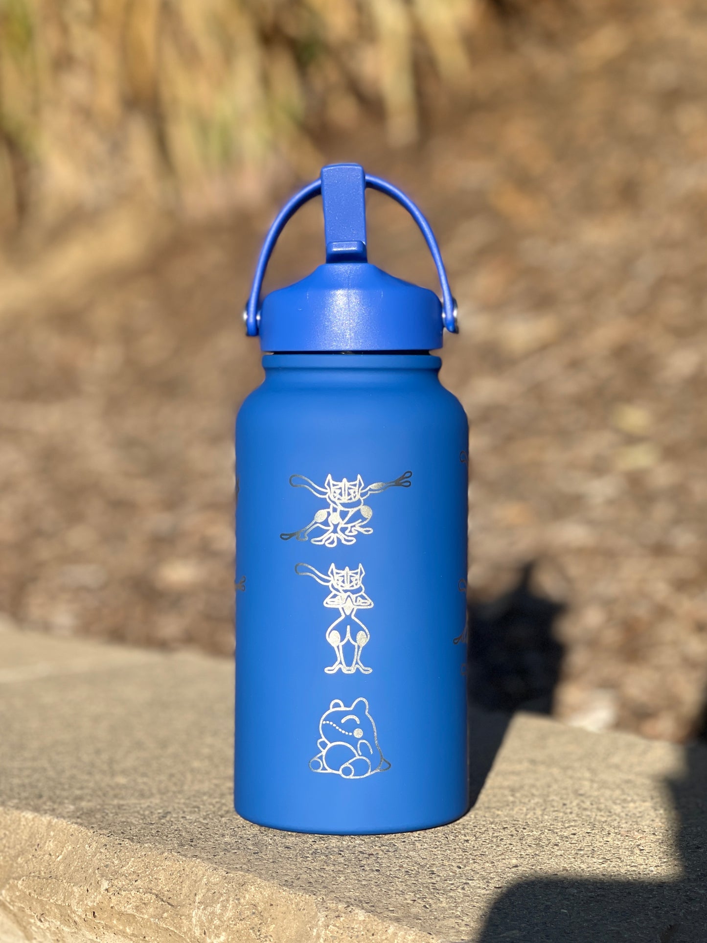 Greninja Water Bottle Engraved Waterbottle with Mega Greninja Coffee Tumbler, Substitute and Ashs Greninja Water Shuriken, Gamer Gift