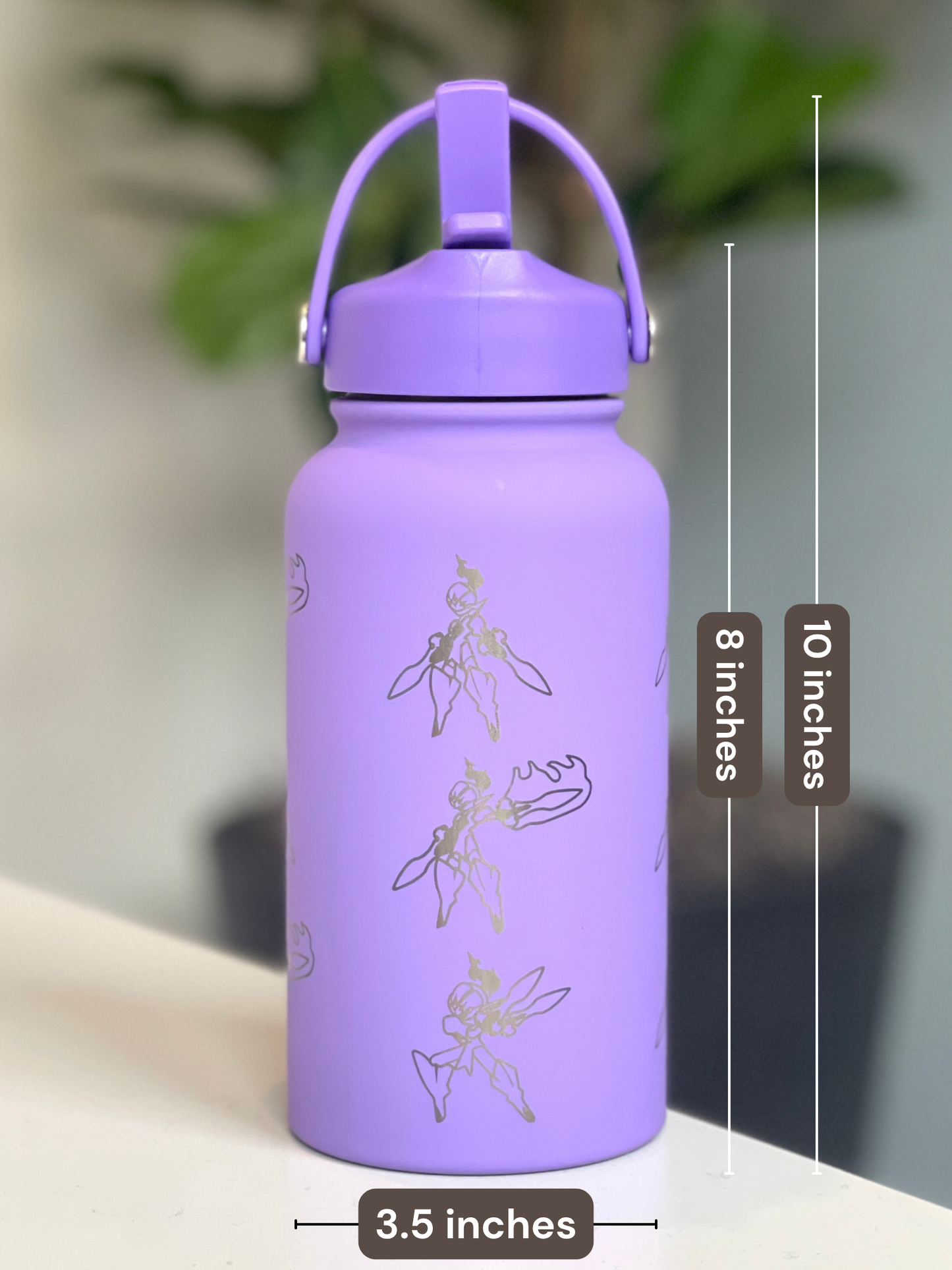 Ceruledge Water Bottle Engraved Waterbottle with Ceruledge Night Slash, Paldea Coffee Tumbler Thermos, Scarlet Violet Gamer Anniversary Gift