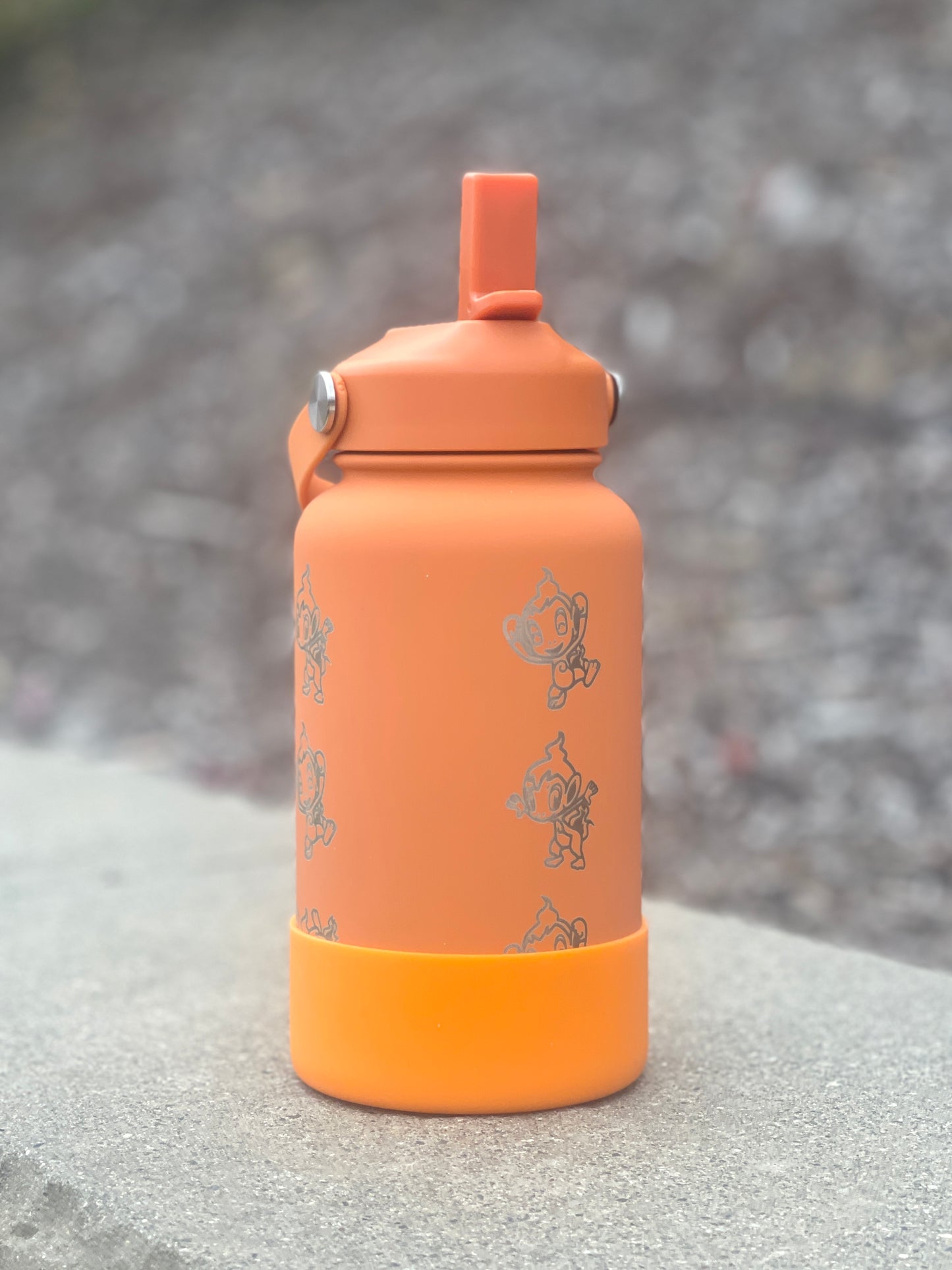 Chimchar Water Bottle Engraved Coffee Tumbler  Cafe Remix Costume, Sinnoh Starter Waterbottle Travel Mug Thermos, Anime Fan Birthday Gift