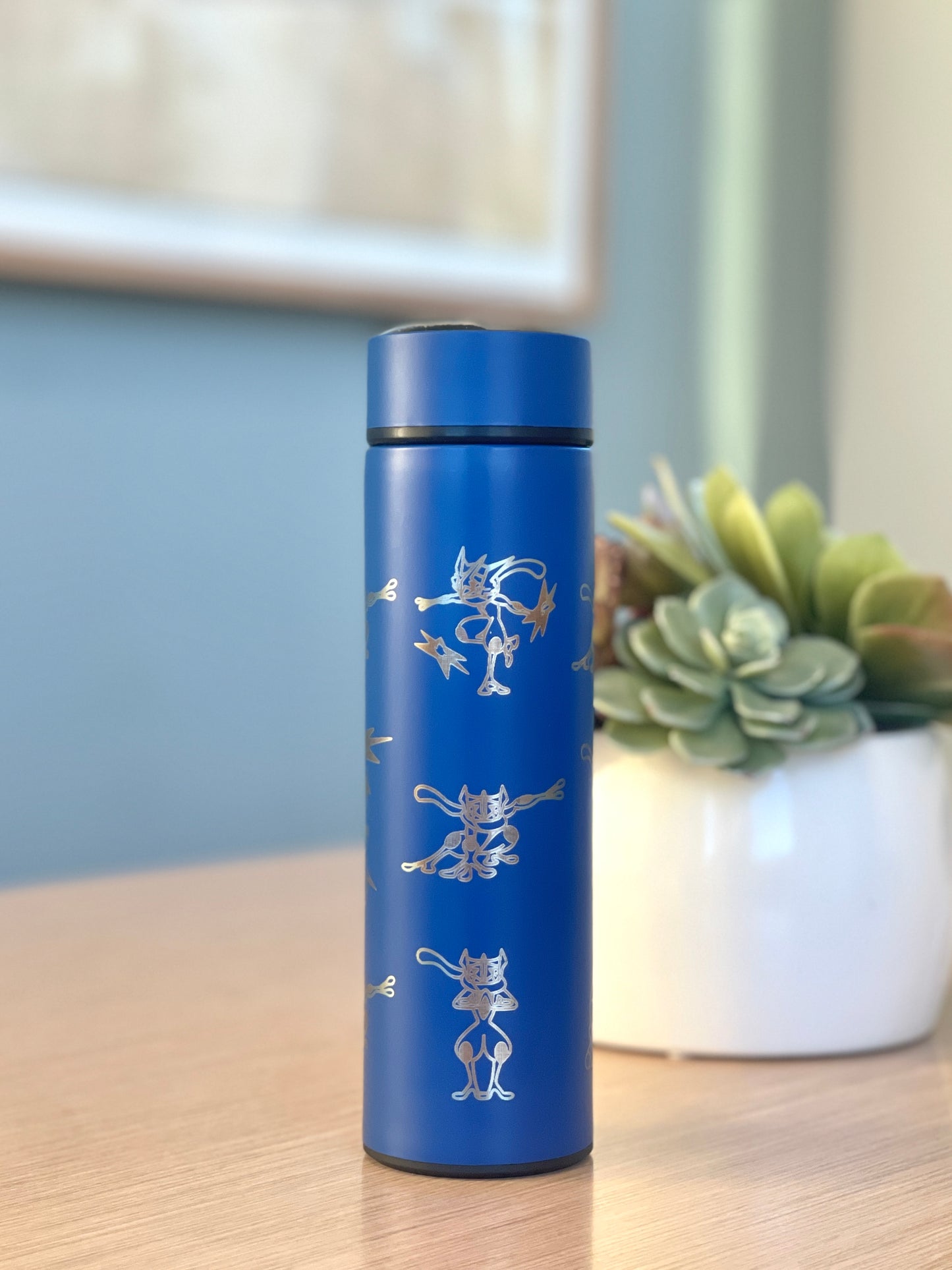Greninja Coffee Tumbler Tea Infuser with Mega Greninja, Substitute and Ashs Greninja Water Bottle Thermos, Anime Anniversary Gift
