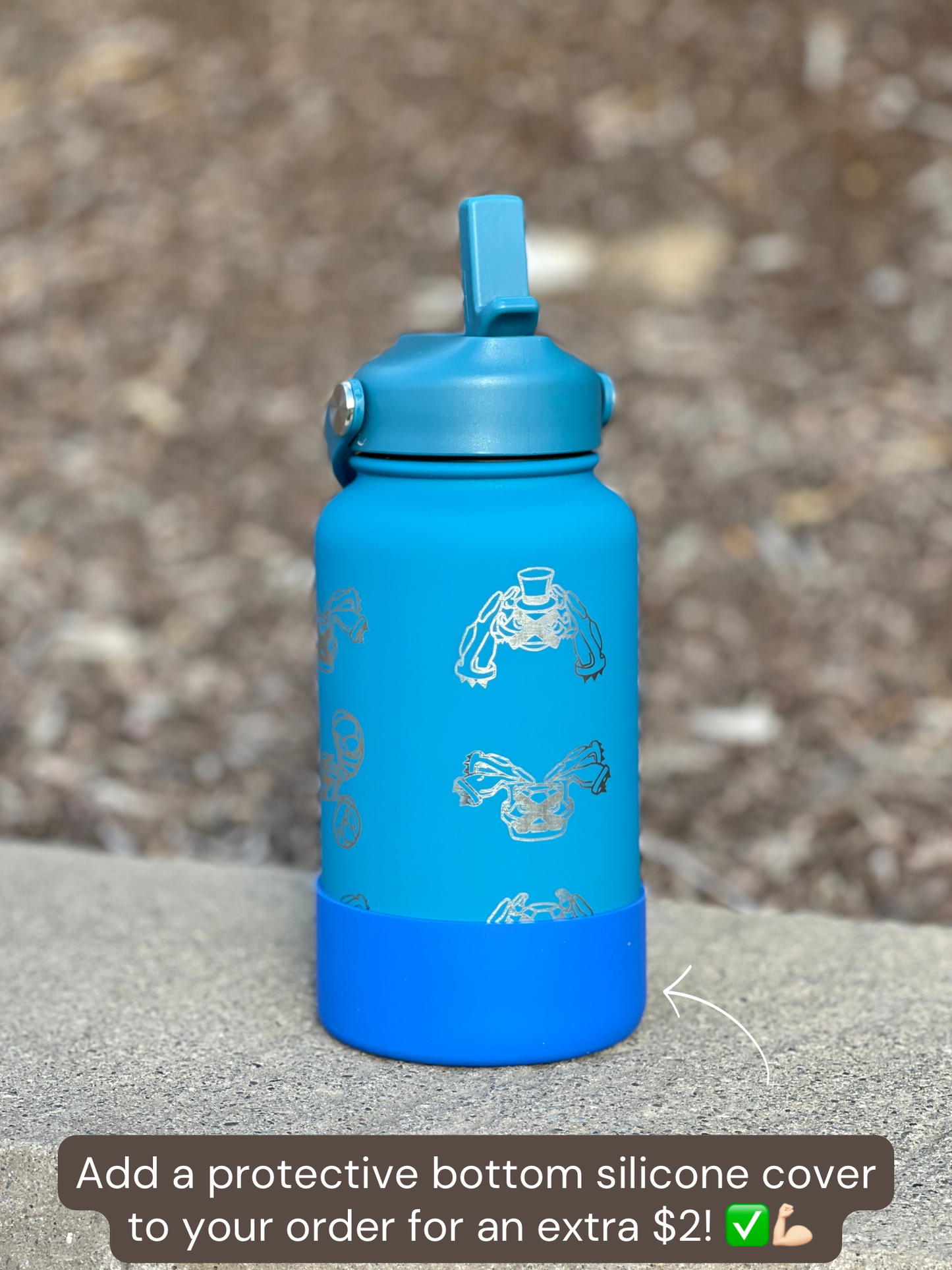 Metagross Water Bottle with Mega Metagross and Top Hat Sleeping Metagross Waterbottle, Thermos Gamer Birthday Gift