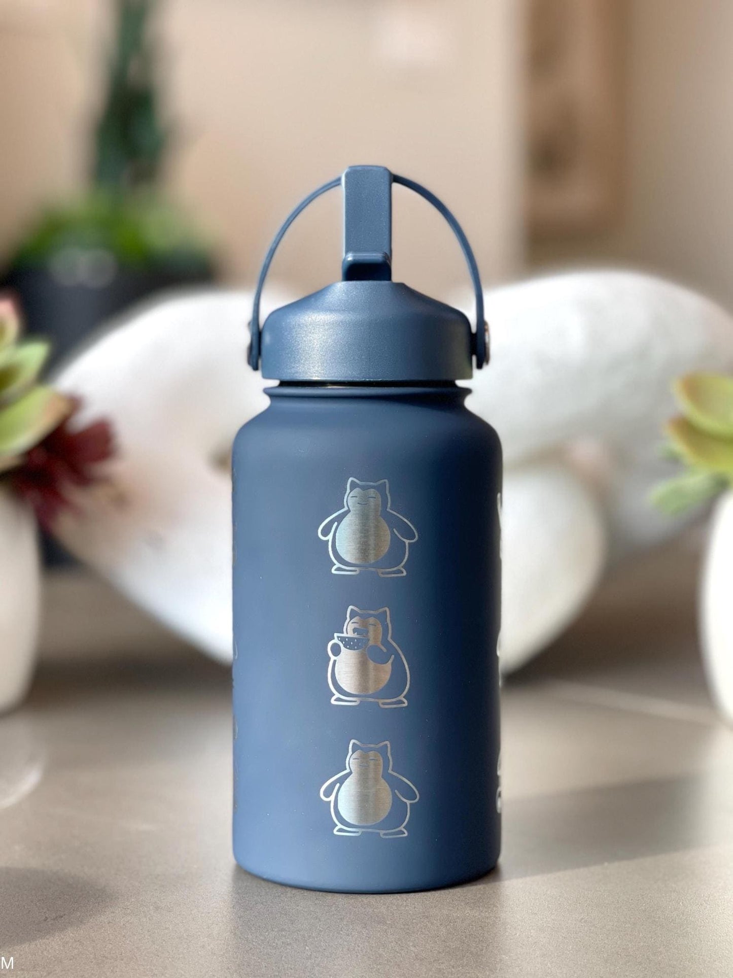 Snorlax Water Bottle Engraved Coffee Tumbler with Unite Cook Style, Waterbottle Sleeping Snorlax Travel Mug Funny Anime Fan Birthday Gift
