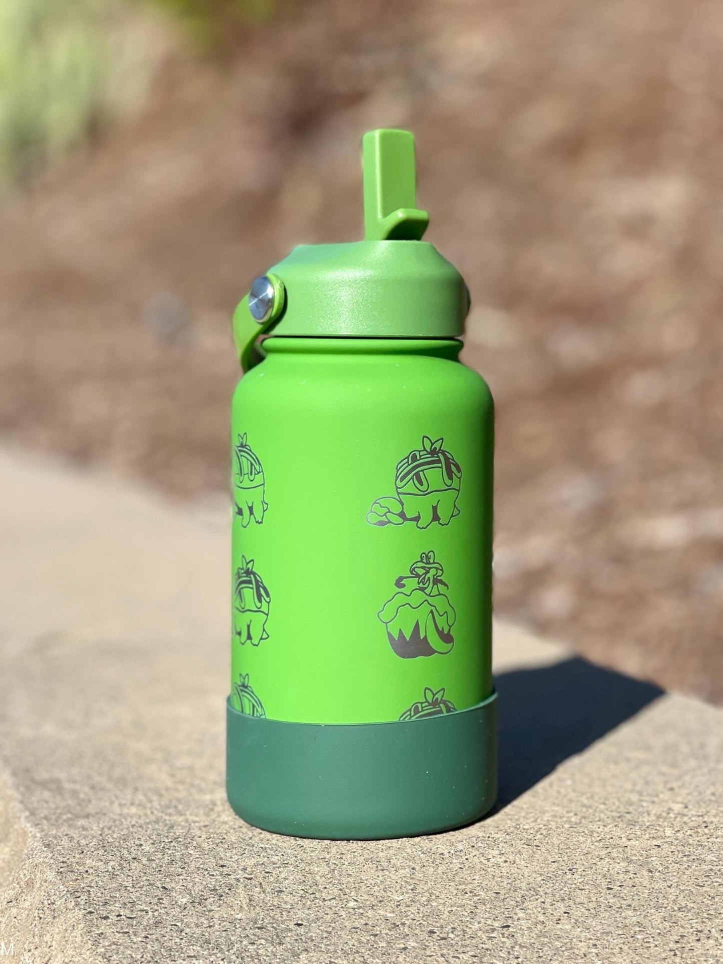 Appletun Water Bottle Engraved Tumbler with Gigantamax Appletun Flapple, Cute Applin Evolution Anime Thermos Travel Mug Drink Thermos Gift