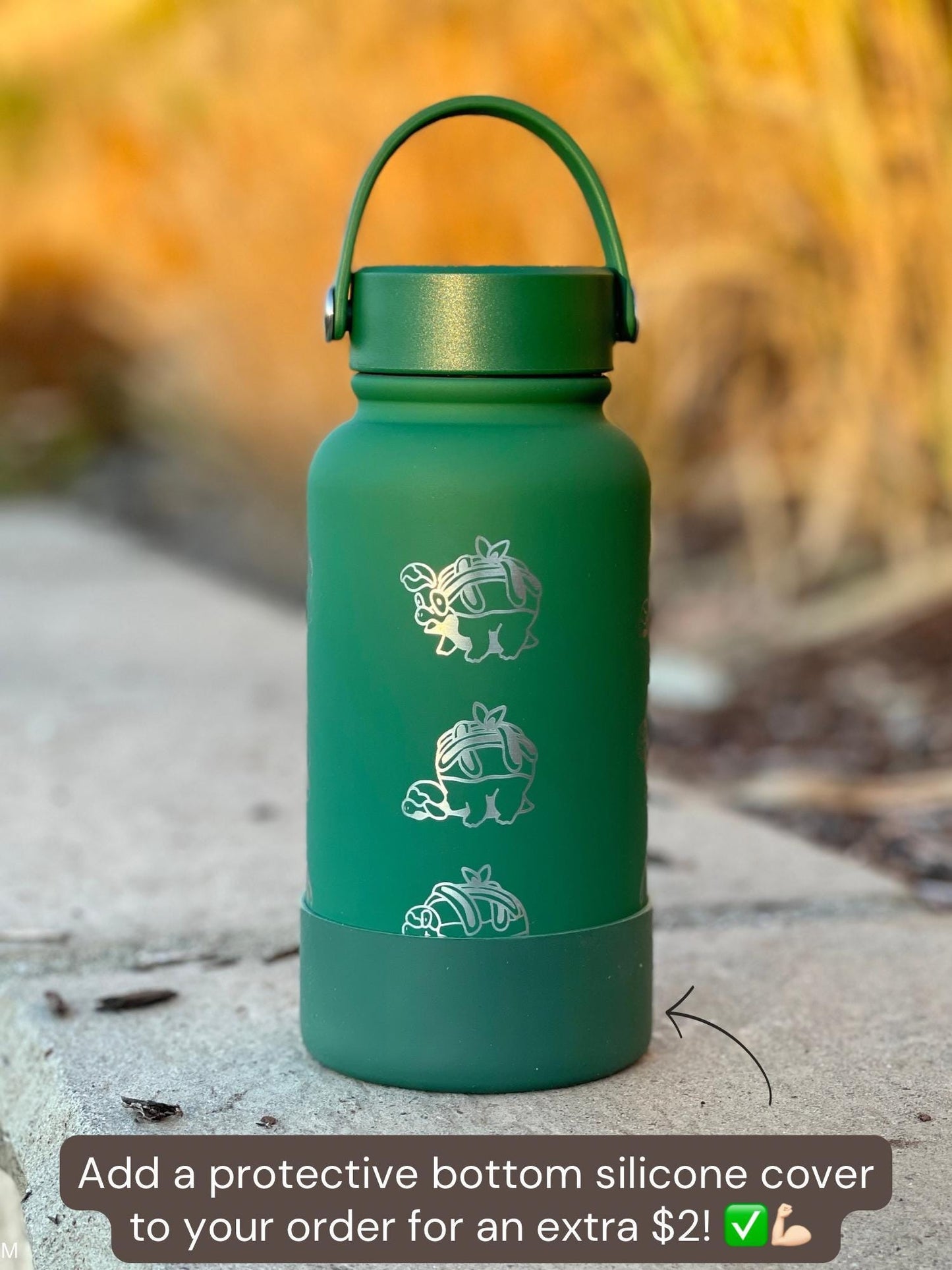 Appletun Water Bottle Engraved Tumbler with Gigantamax Appletun Flapple, Cute Applin Evolution Anime Thermos Travel Mug Drink Thermos Gift