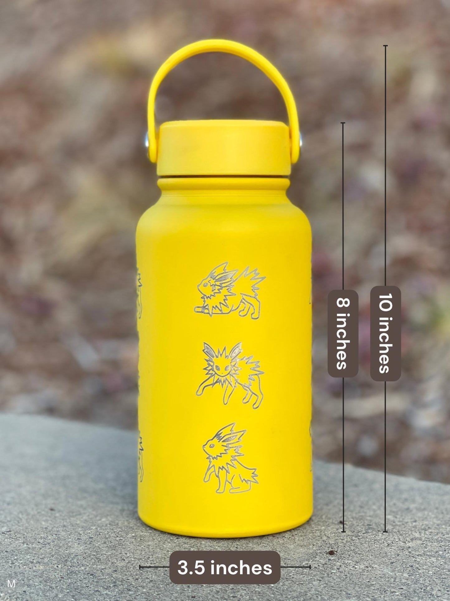 Jolteon Water Bottle, Eevee Eeveelution Engraved Straw Waterbottle Coffee Tea Tumbler Thermos, Gamer Birthday Anniversary Gift