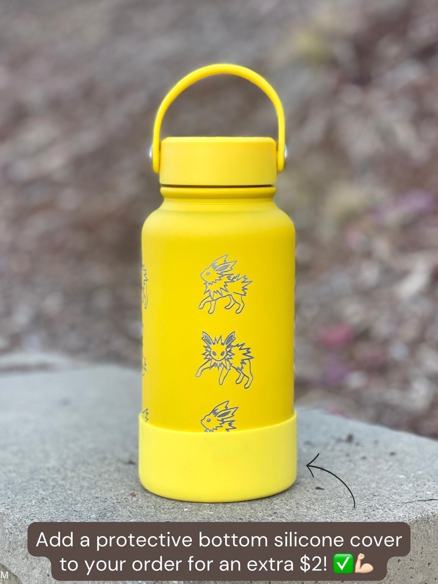 Jolteon Water Bottle, Eevee Eeveelution Engraved Straw Waterbottle Coffee Tea Tumbler Thermos, Gamer Birthday Anniversary Gift