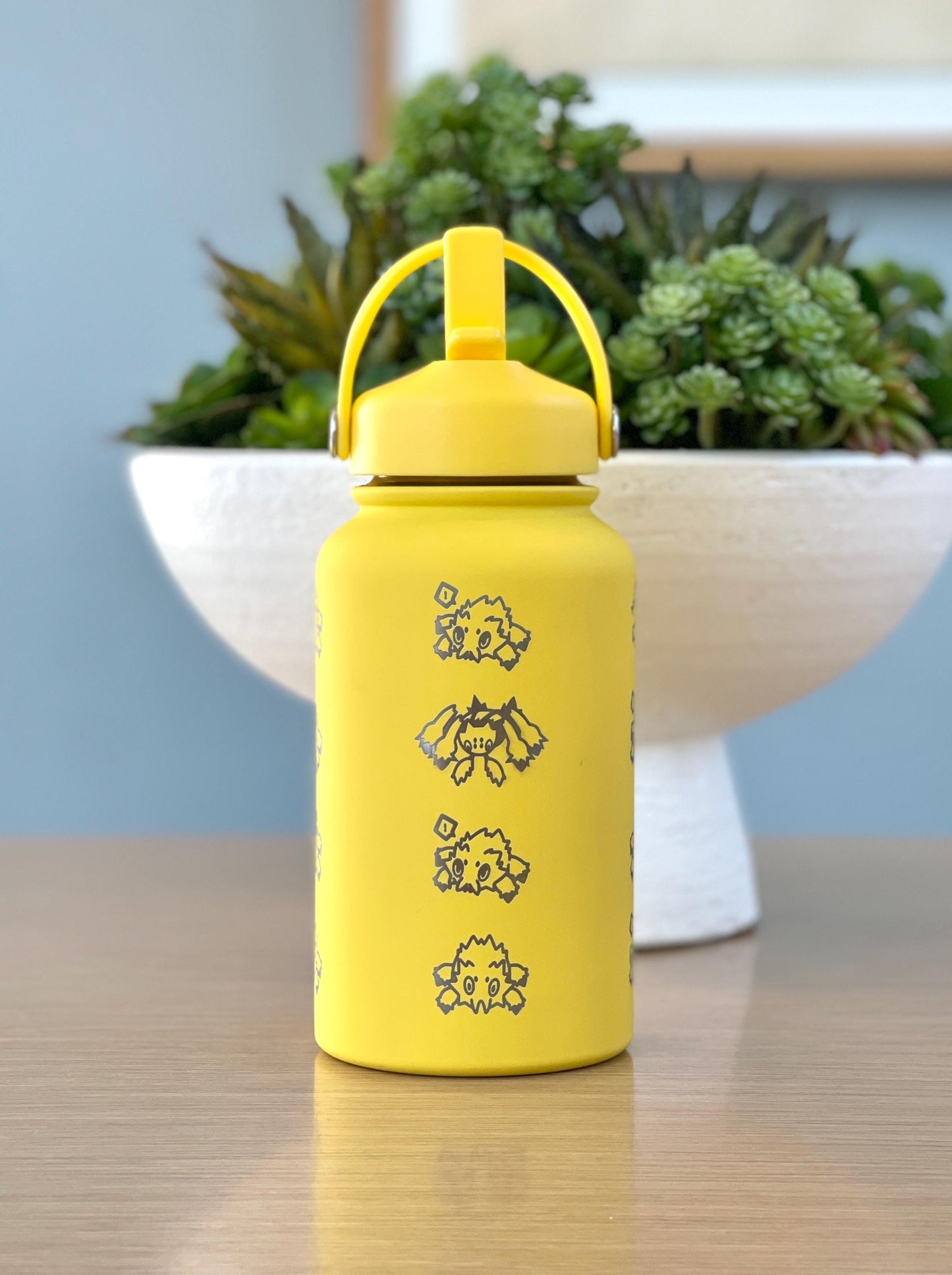 Joltik Galvantula Water Bottle Engraved Coffee Tumbler with Sleeping Joktik, Spider Electric Bug Waterbottle Travel Mug, Gamer Birthday Gift
