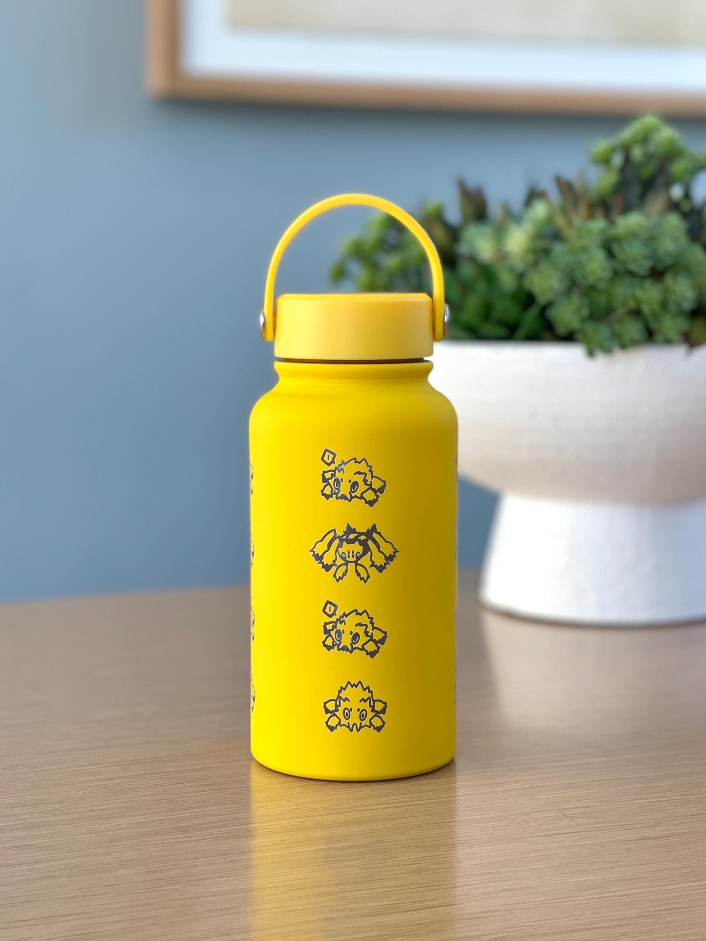 Joltik Galvantula Water Bottle Engraved Coffee Tumbler with Sleeping Joktik, Spider Electric Bug Waterbottle Travel Mug, Gamer Birthday Gift
