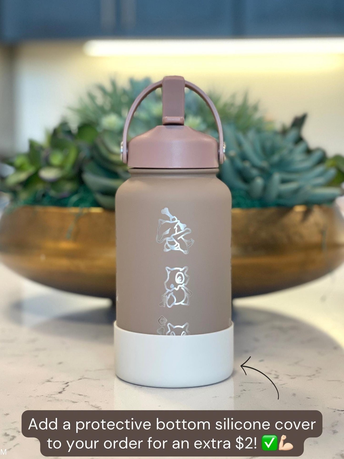 Cubone Marowak Waterbottle, Engraved Straw Coffee Tea Tumbler Travel Mug Water Bottle, Kanto Anime Fan Flask Drinkware Birthday Gift