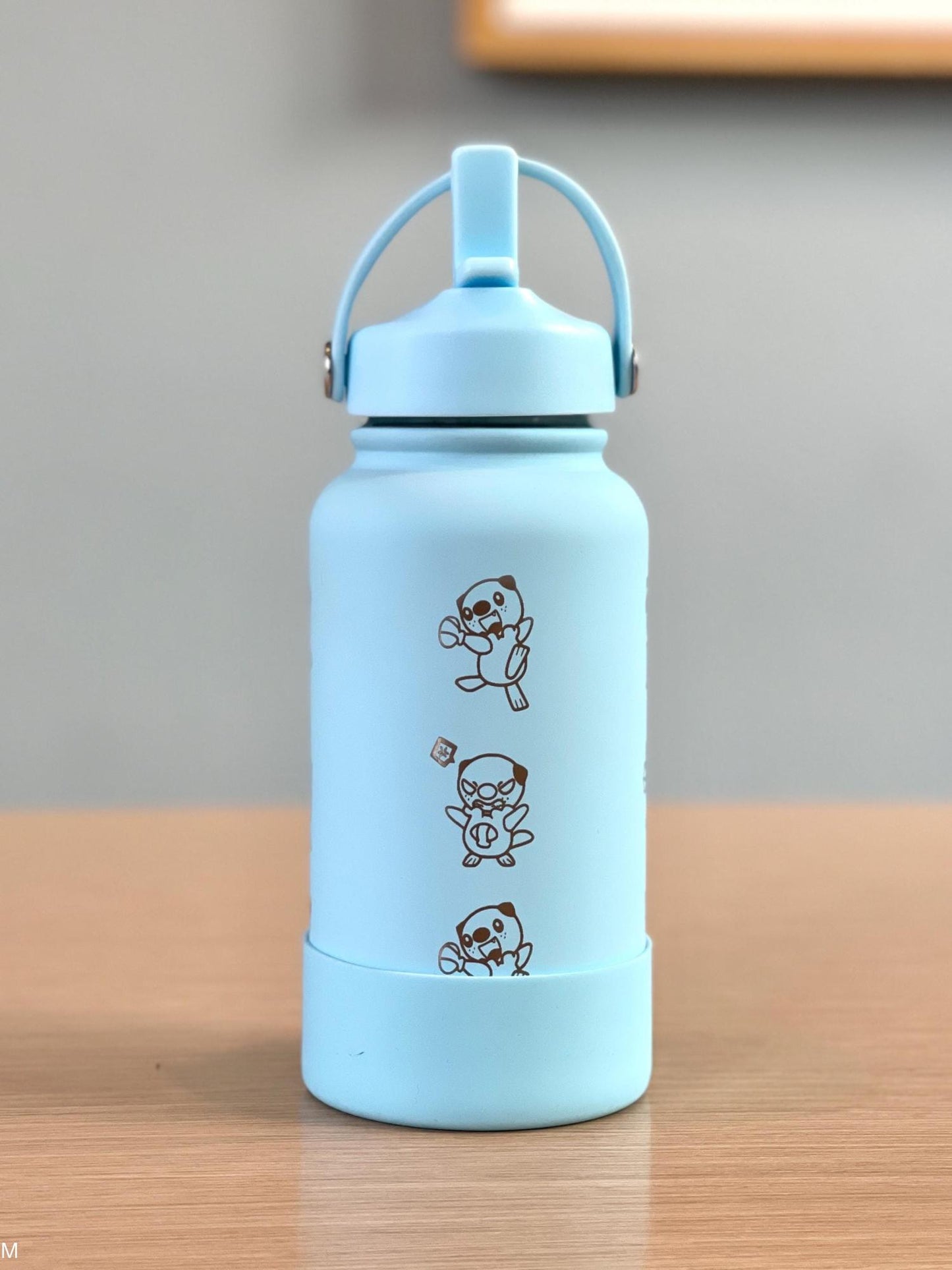 Oshawott Water Bottle Engraved Waterbottle, Crying Oshawott Shell Funny Unova Starter Samurott Coffee Tumbler Thermos, Anime Birthday Gift