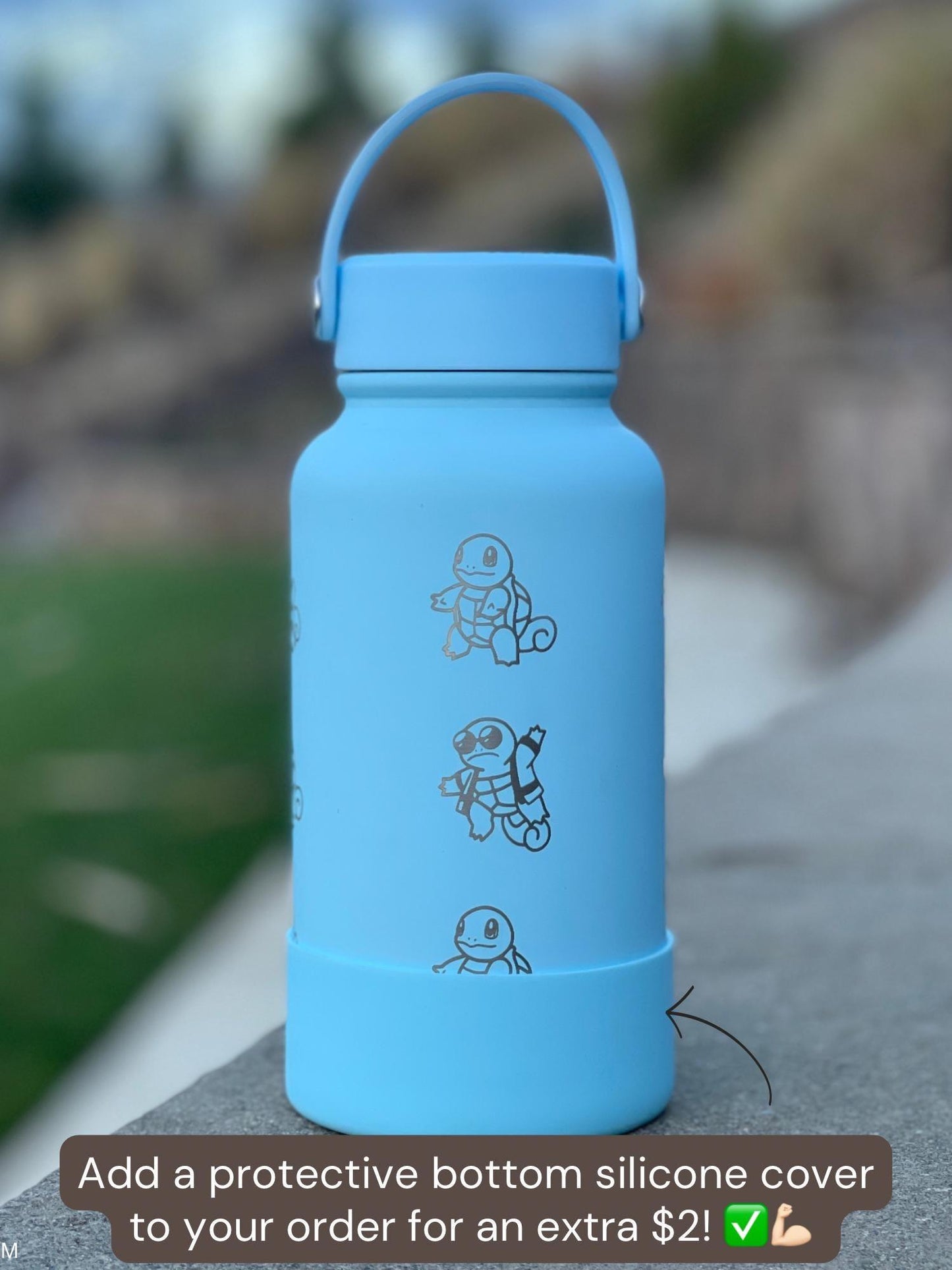 Squirtle Squad Water Bottle Engraved Coffee Tumbler with Sunglasses Saxophone Squirtle, Waterbottle Travel Mug Kanto Starter Birthday Gift