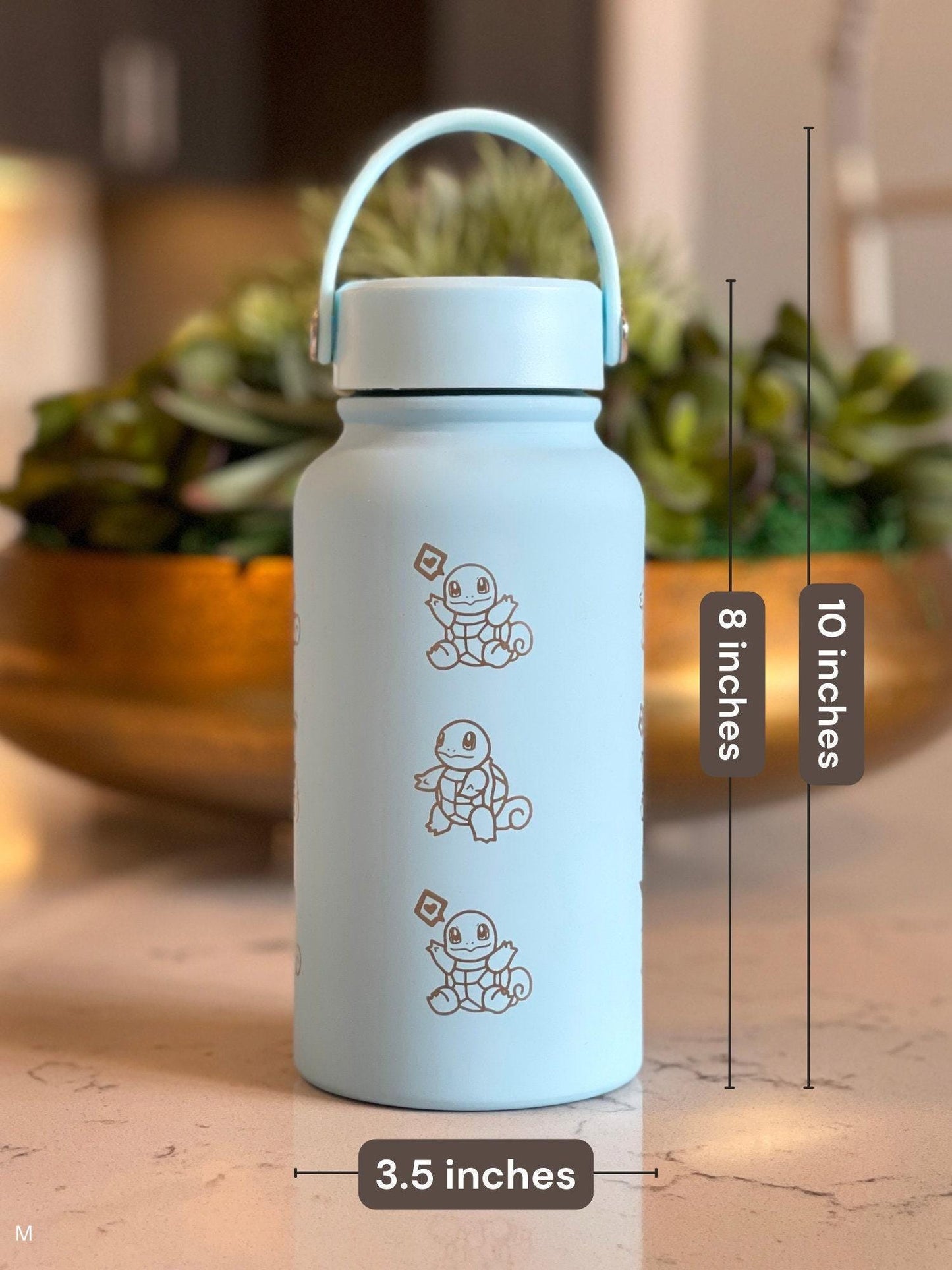 Squirtle Squad Water Bottle Engraved Coffee Tumbler with Sunglasses Saxophone Squirtle, Waterbottle Travel Mug Kanto Starter Birthday Gift