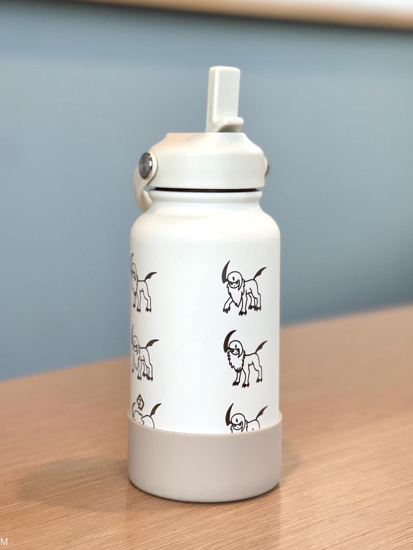Absol Water Bottle Engraved Coffee Tumbler with Mega Absol & Sleeping Absol, Engraved Waterbottle, Gamer Travel Mug Thermos Birthday Gift
