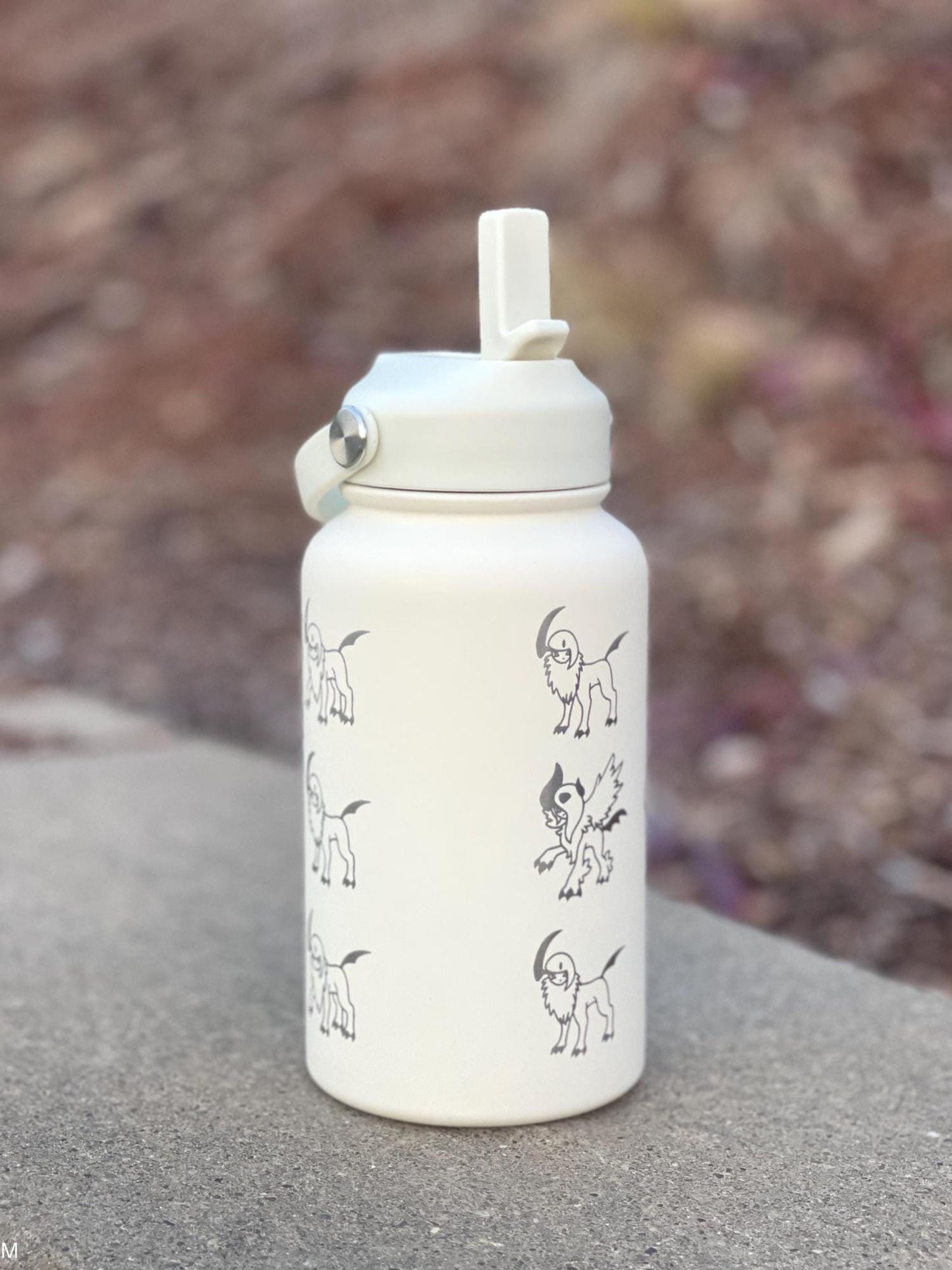 Absol Water Bottle Engraved Coffee Tumbler with Mega Absol & Sleeping Absol, Engraved Waterbottle, Gamer Travel Mug Thermos Birthday Gift