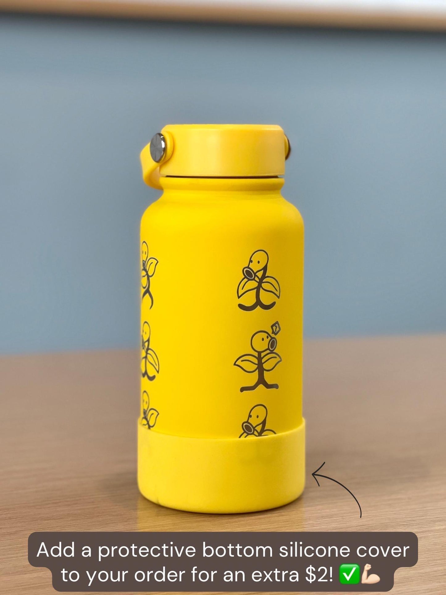 Bellsprout Water Bottle Engraved Coffee Tumbler with Sleeping Bellsprout & Razor Leaf Move Travel Mug Cup, Funny Anime Meme Birthday Gift