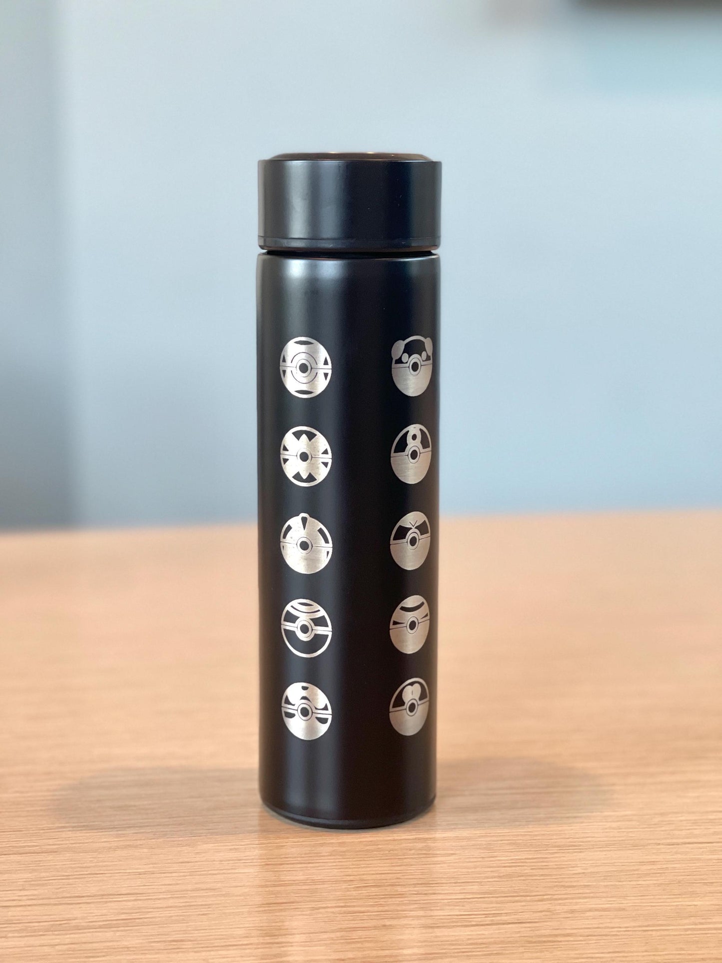25 Classic Pokeballs Coffee Tumbler Waterbottle with Tea Infuser, Great Ultra Master Ball Thermos Water Bottle, Anime Travel Mug Gamer Gift
