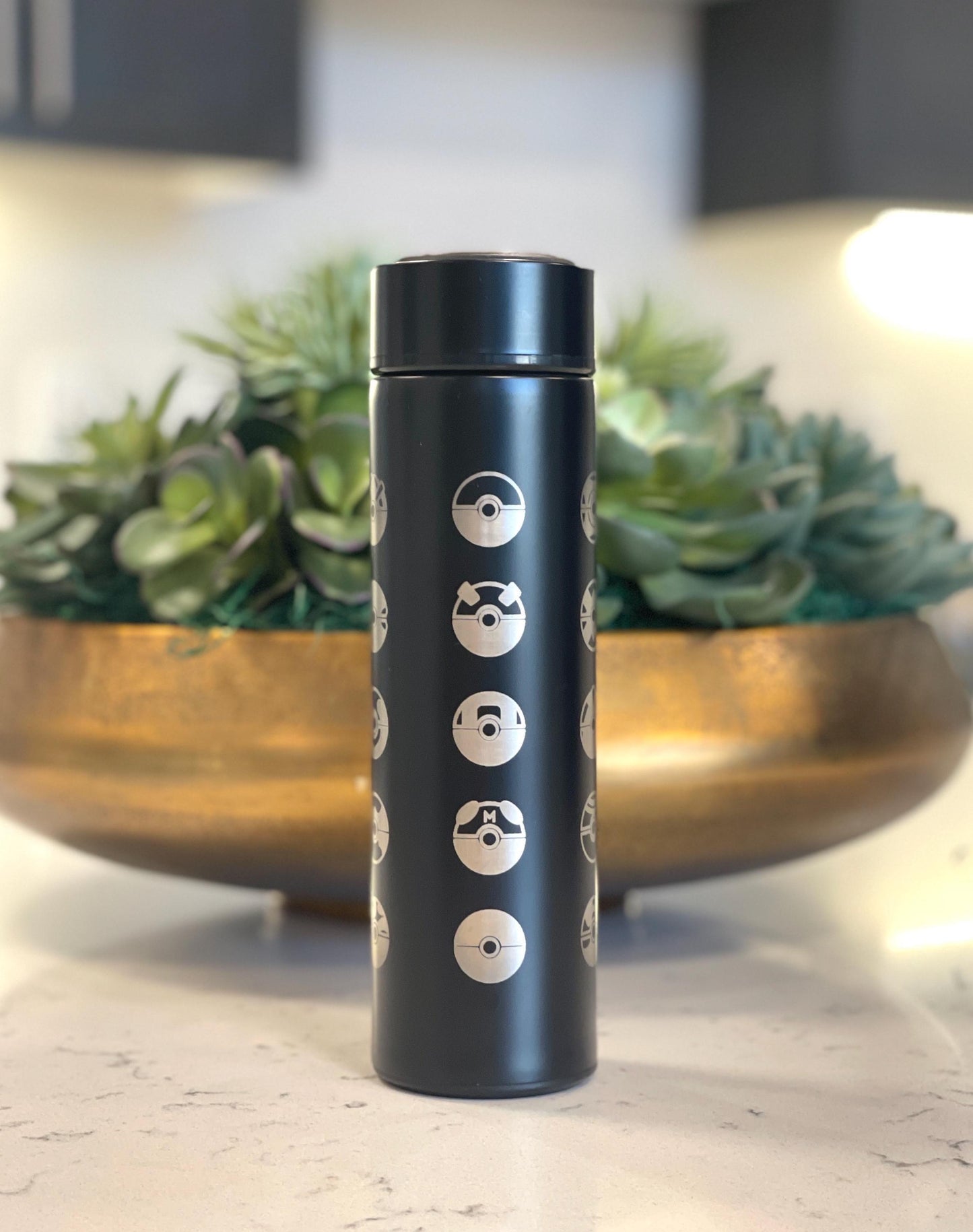 25 Classic Pokeballs Coffee Tumbler Waterbottle with Tea Infuser, Great Ultra Master Ball Thermos Water Bottle, Anime Travel Mug Gamer Gift