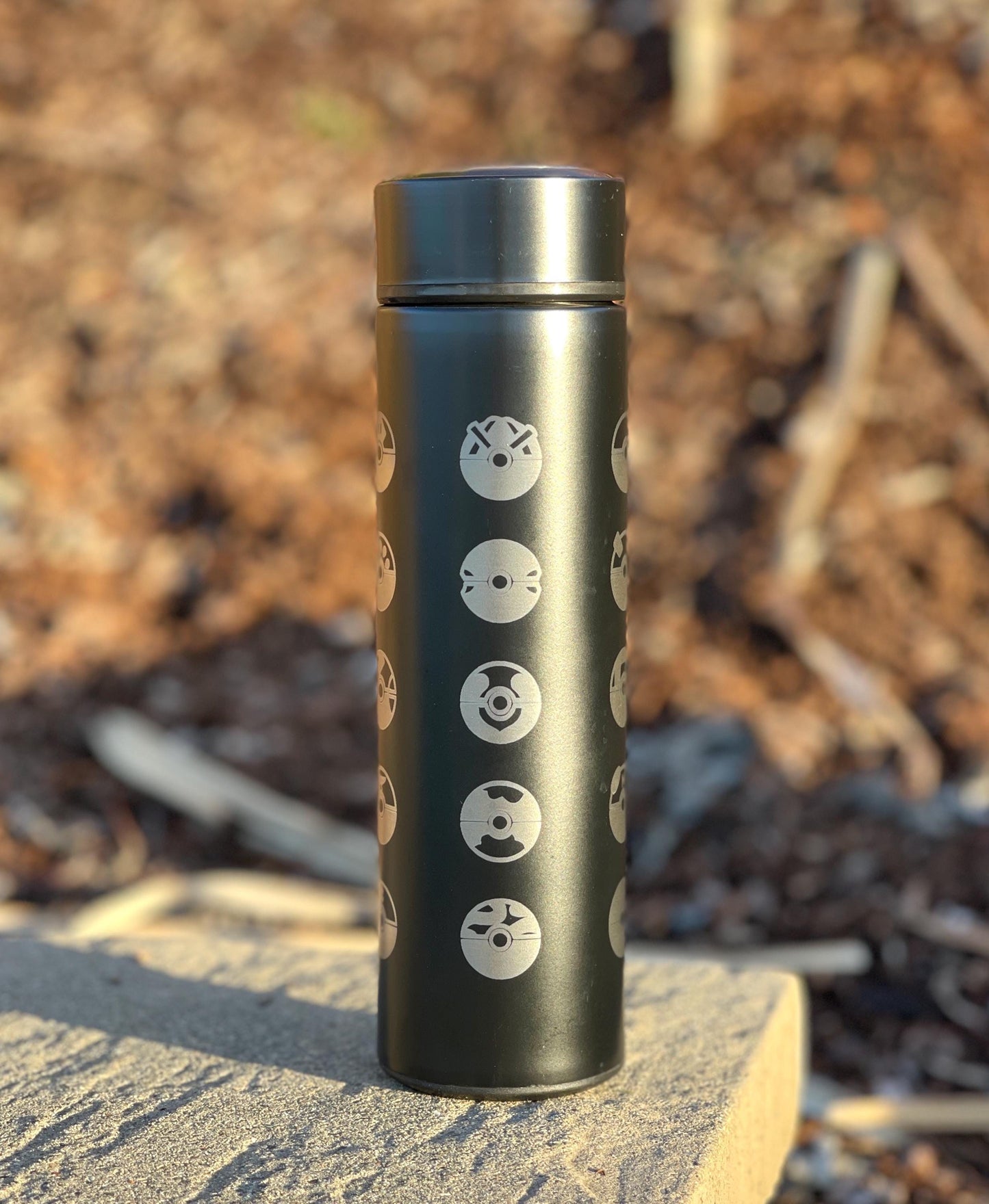 25 Classic Pokeballs Coffee Tumbler Waterbottle with Tea Infuser, Great Ultra Master Ball Thermos Water Bottle, Anime Travel Mug Gamer Gift