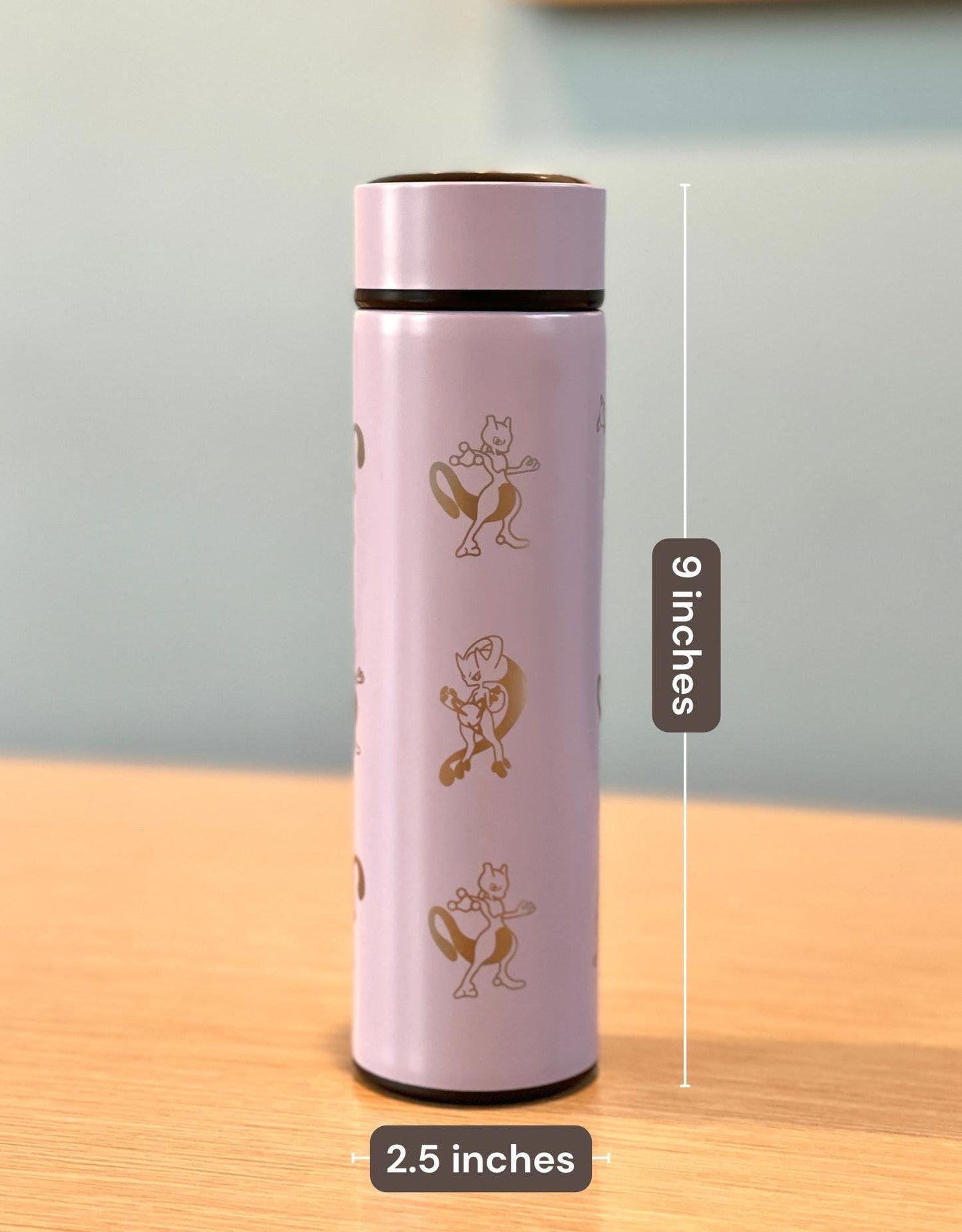 Mewtwo Coffee Tumbler Tea Infuser, Mega Mewtwo X & Y Evolution Psystrike, Legendary Waterbottle Flask Cup, Anime Fan Birthday Gift