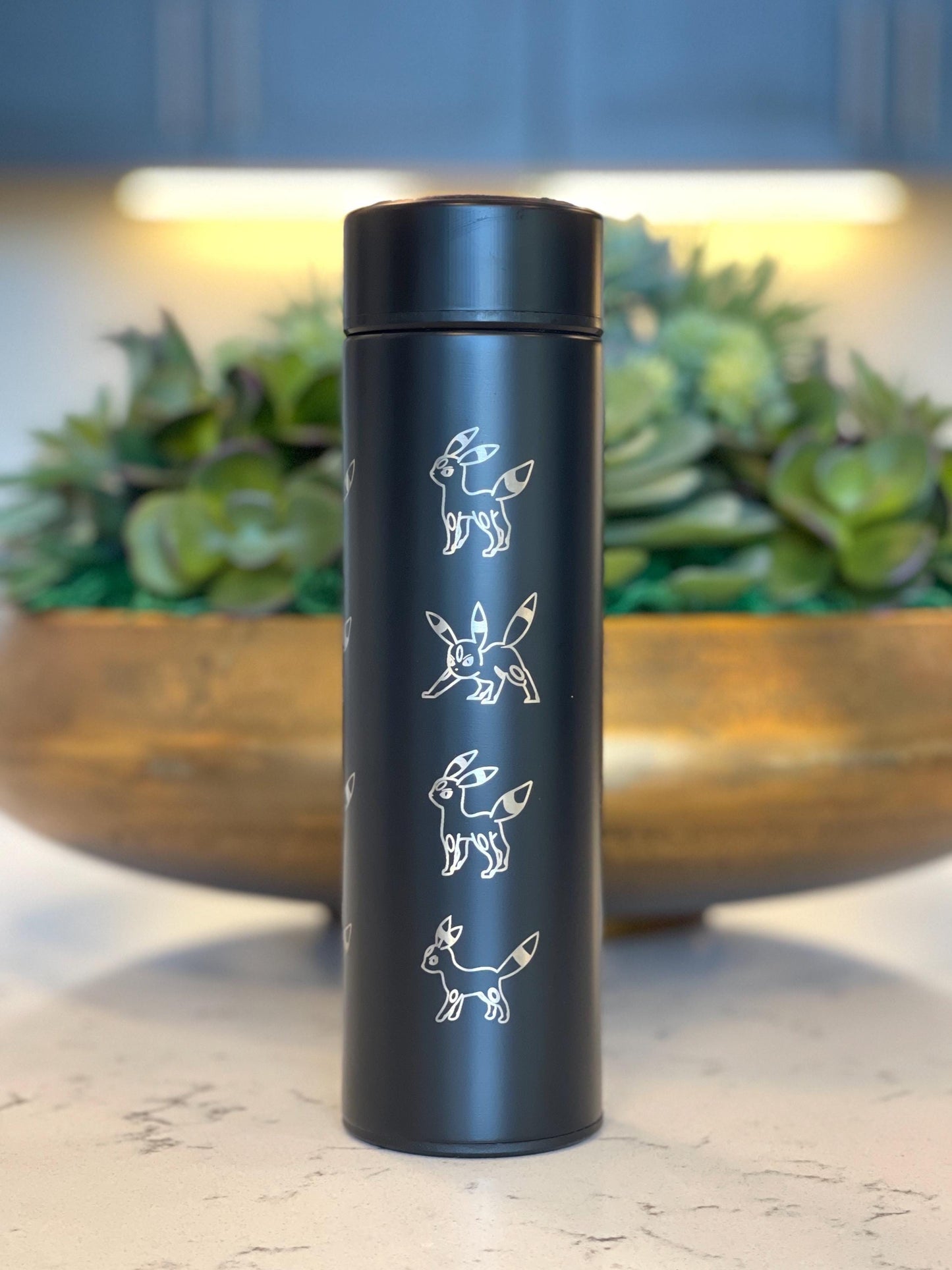 Espeon Coffee Tumbler Tea Infuser, Unite Tuxedo Style Top Hat & Sleeping Espeon Waterbottle, Eeveelution Anime Fan Birthday Gift