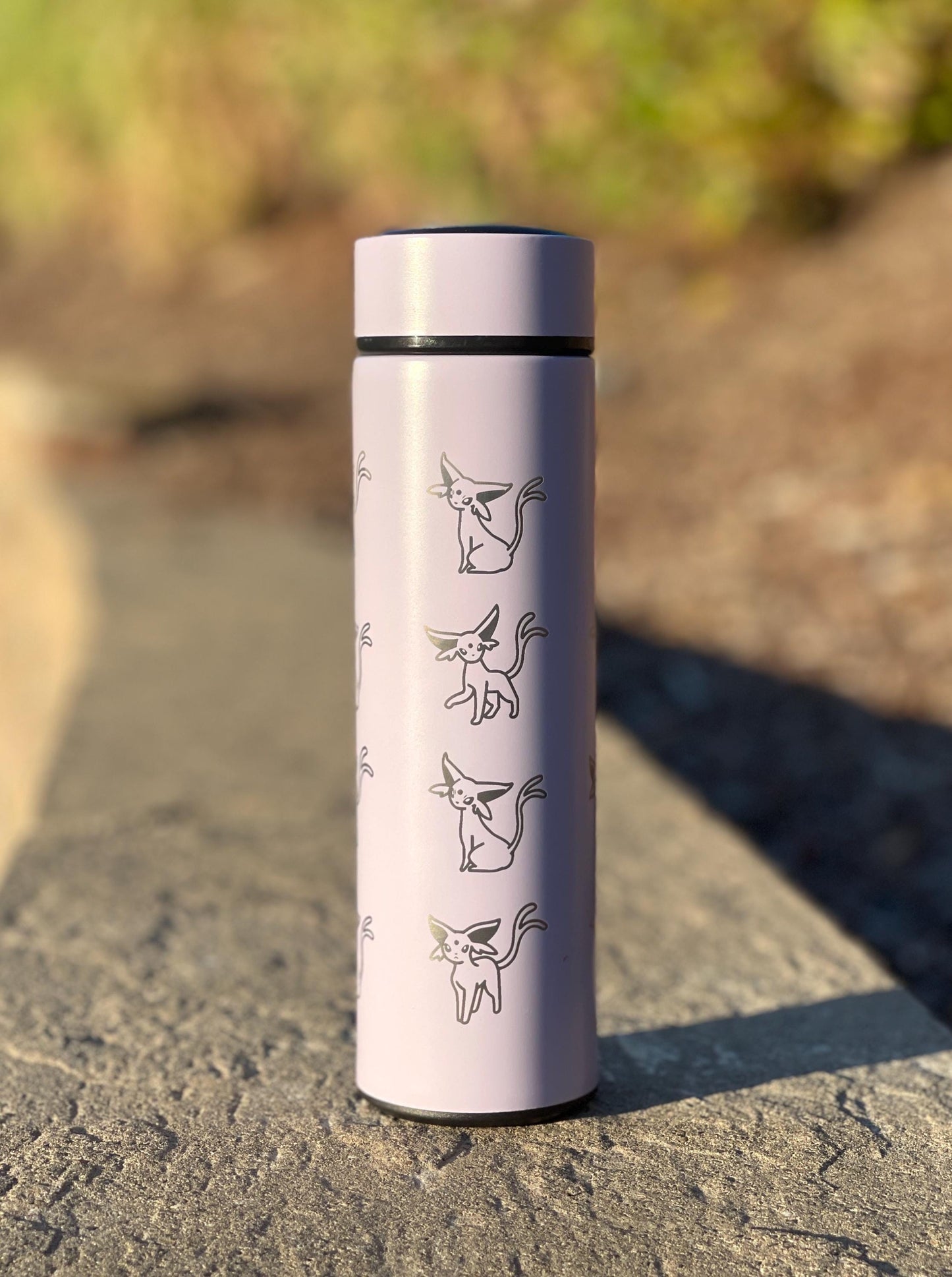 Espeon Coffee Tumbler Tea Infuser, Unite Tuxedo Style Top Hat & Sleeping Espeon Waterbottle, Eeveelution Anime Fan Birthday Gift