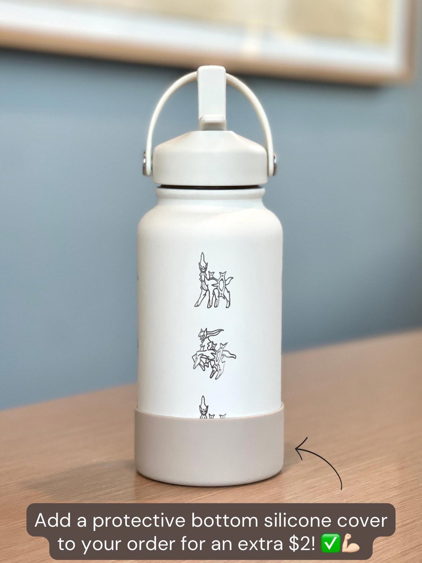 Arceus Water Bottle Engraved Waterbottle Legends Sinnoh Mythical Coffee Tumbler, Anime Gamer Birthday Gift