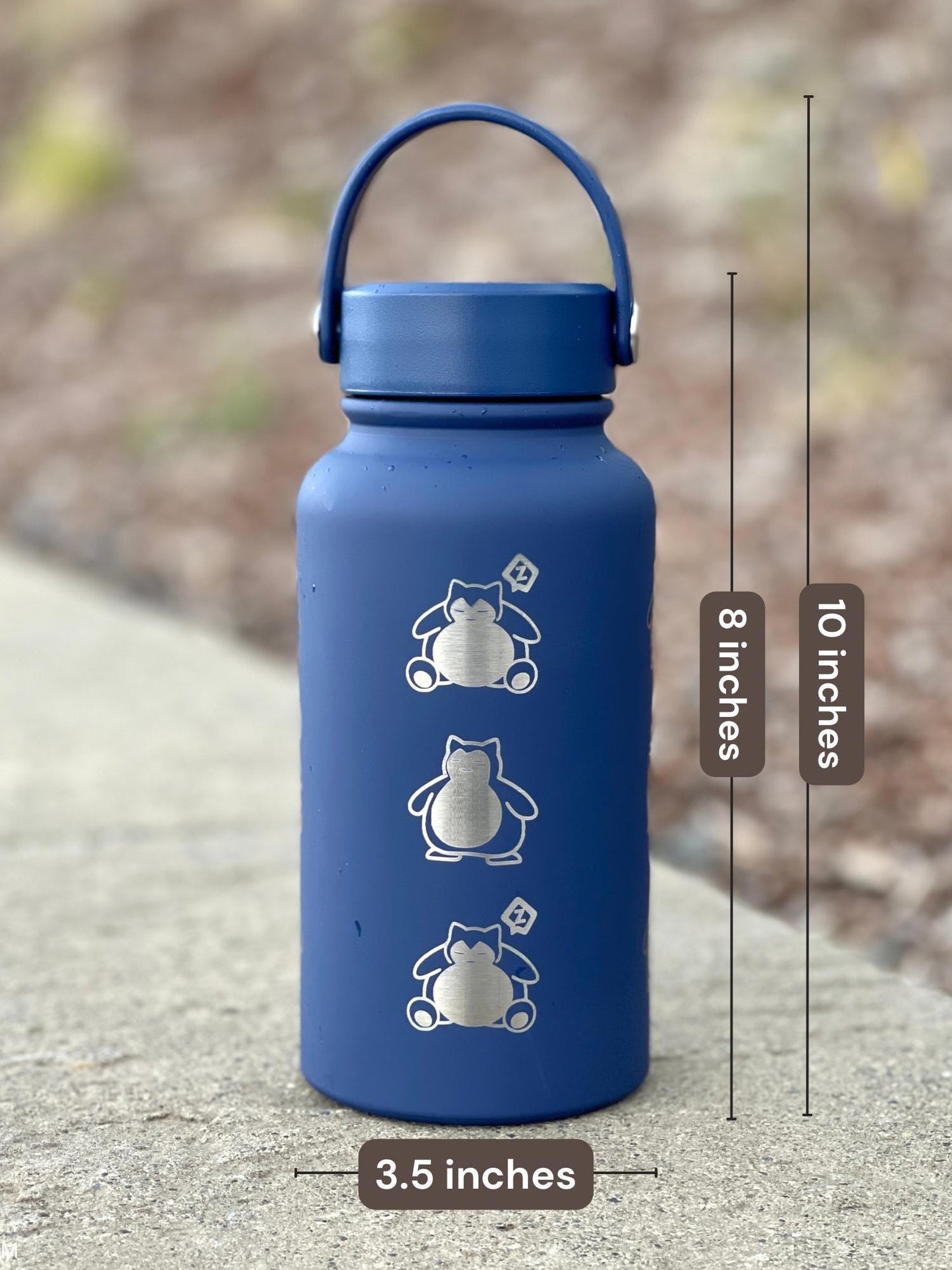 Snorlax Water Bottle Engraved Coffee Tumbler with Unite Cook Style, Waterbottle Sleeping Snorlax Travel Mug Funny Anime Fan Birthday Gift