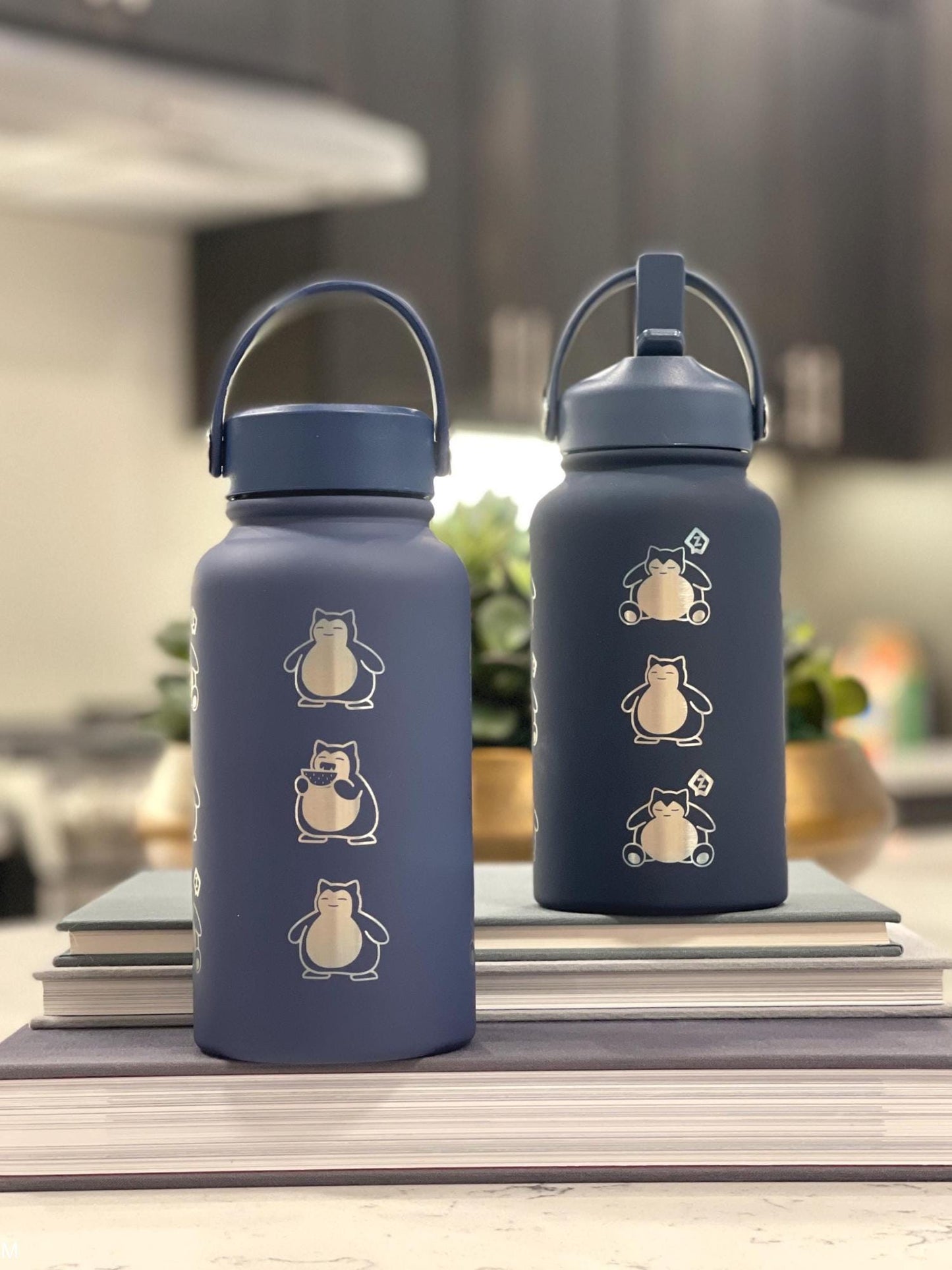 Snorlax Water Bottle Engraved Coffee Tumbler with Unite Cook Style, Waterbottle Sleeping Snorlax Travel Mug Funny Anime Fan Birthday Gift