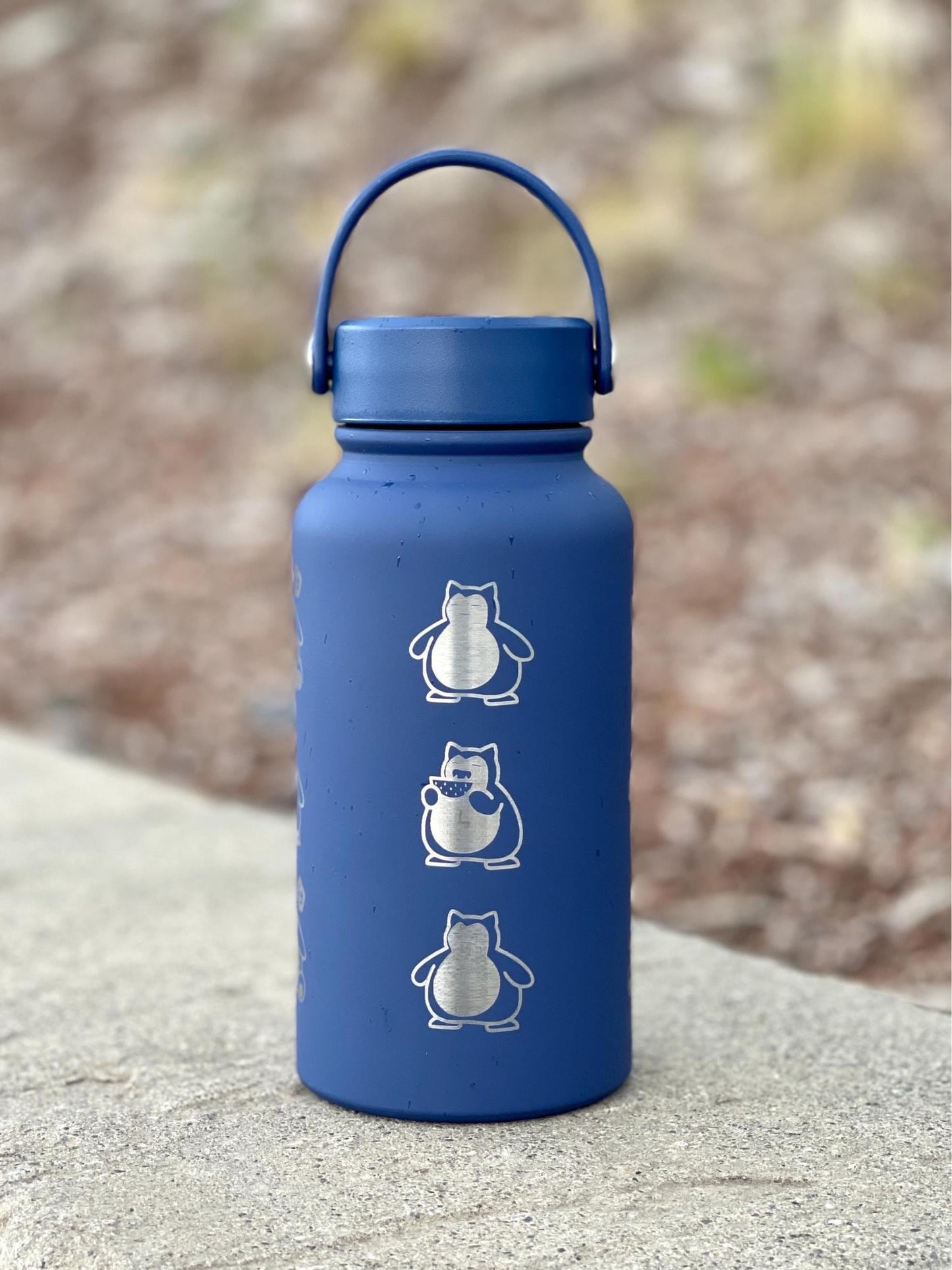 Snorlax Water Bottle Engraved Coffee Tumbler with Unite Cook Style, Waterbottle Sleeping Snorlax Travel Mug Funny Anime Fan Birthday Gift