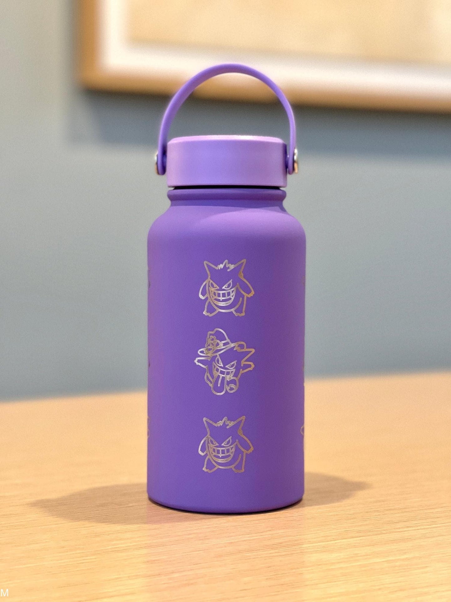 Gengar Water Bottle Coffee Tumbler with Go Event Halloween Witch Hat and Tricks N Treats Cursed Costume Waterbottle, Anime Fan Birthday Gift